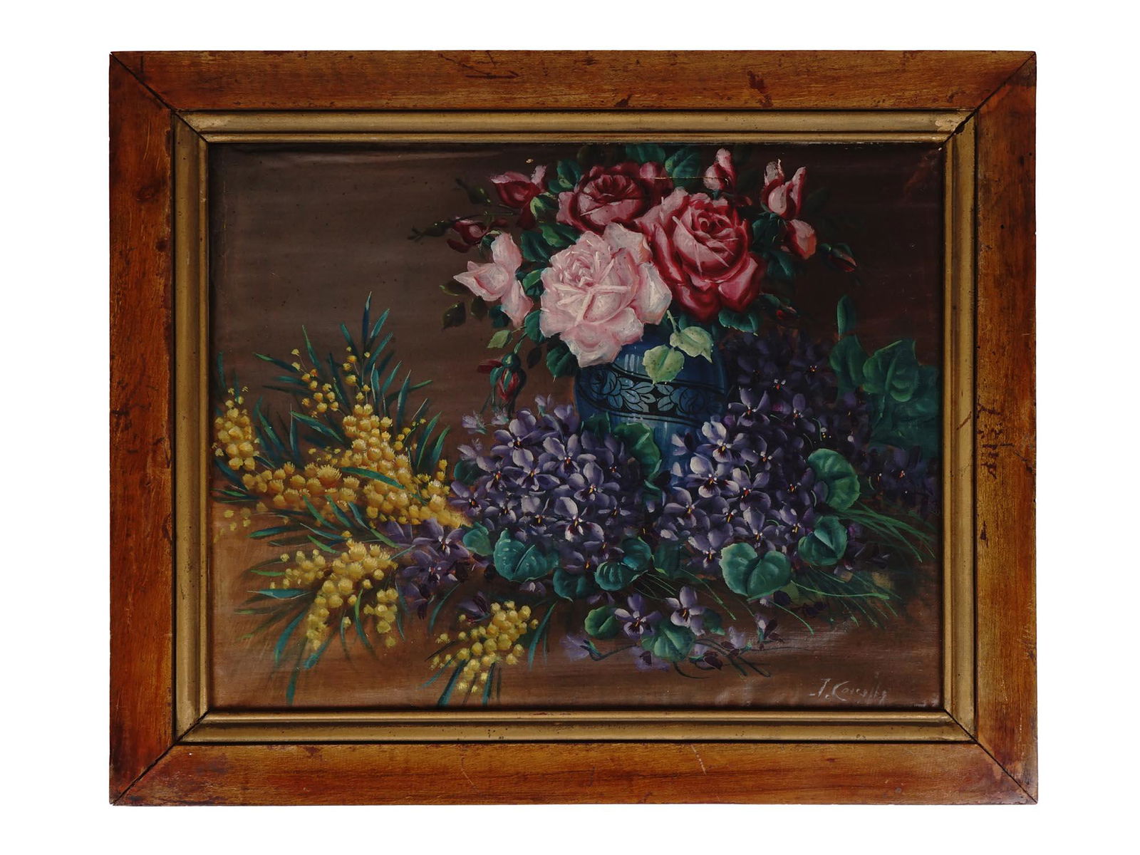ANTIQUE OIL PAINTING STILL LIFE SIGNED BY ARTIST (1 of 7)
