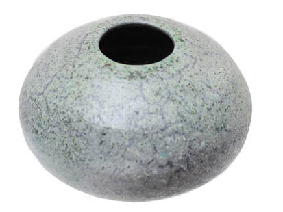 A VINTAGE LEA HALPERN HOLLAND CERAMIC VASE: A Lea Halpern (Dutch, 1899â€“1985) handcrafted ceramic vase. The surface is covered with a beautiful grayish-green glaze. Signed underneath. Bears the William Doyle auction house labels. Dimensio