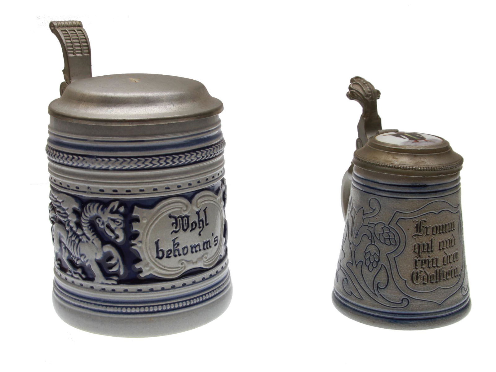 A LOT OF TWO VINTAGE GERMAN BEER STEINS (1 of 12)