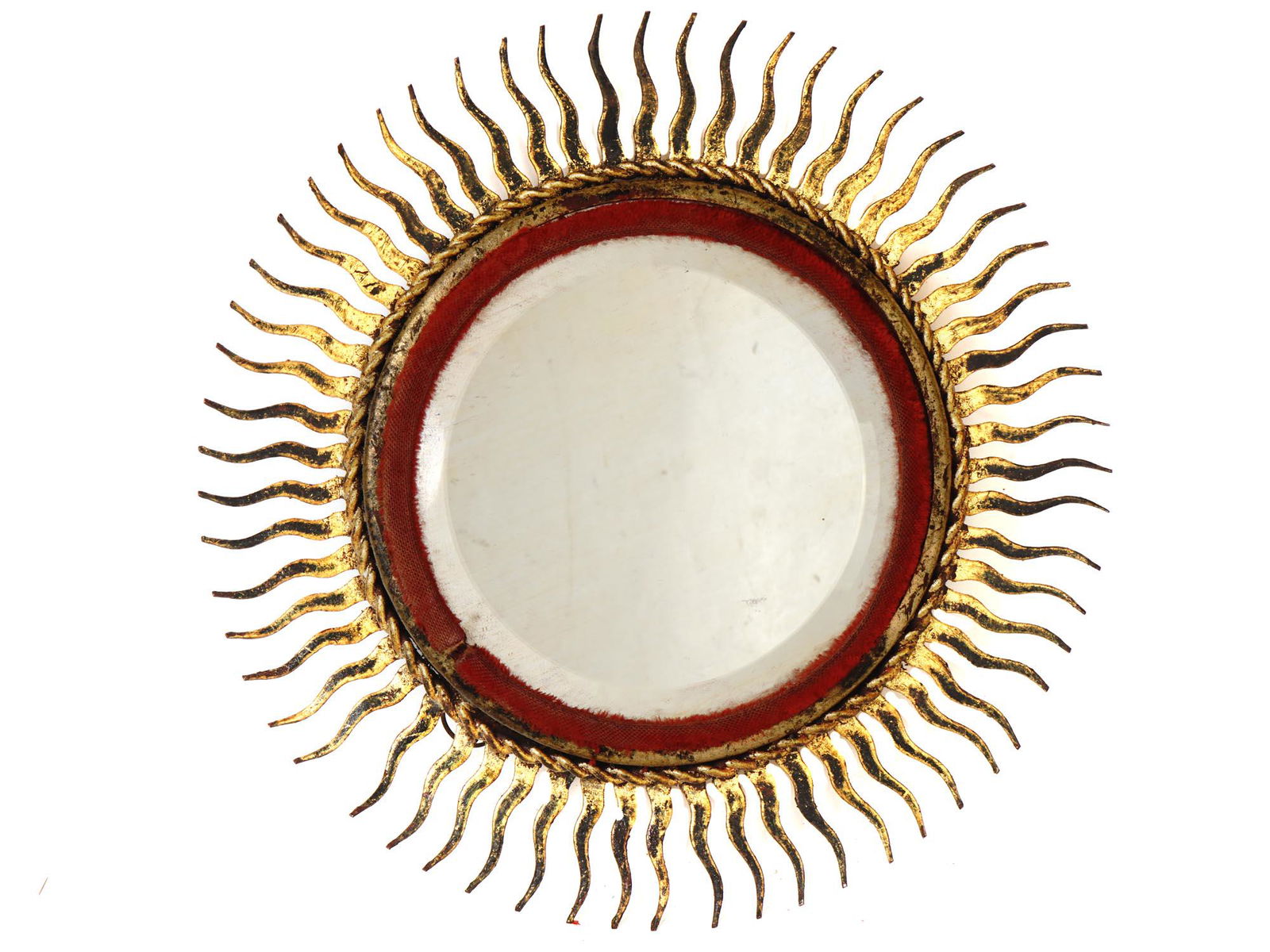 ANTIQUE 19TH C SPANISH BAROQUE SUNBURST MIRROR (1 of 5)