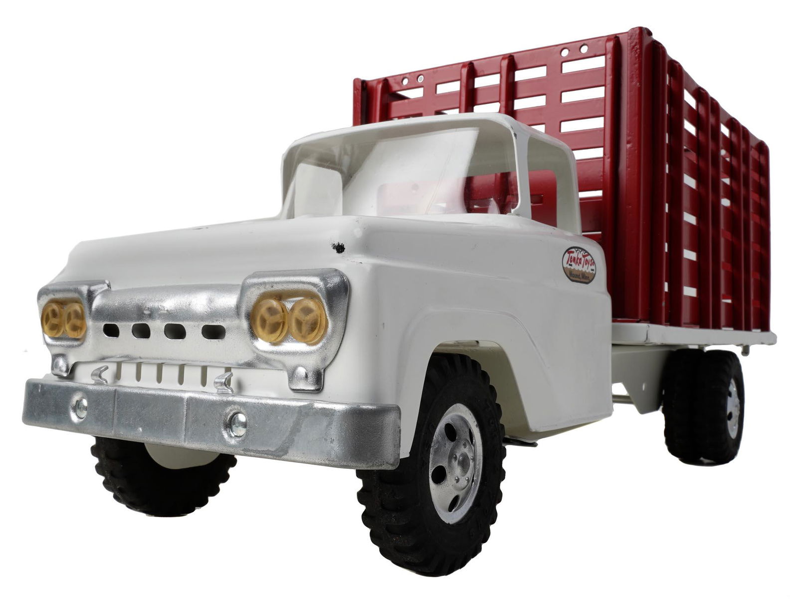 VINTAGE ORIGINAL TONKA STOCK RACK TRUCK TIN TOY (1 of 6)