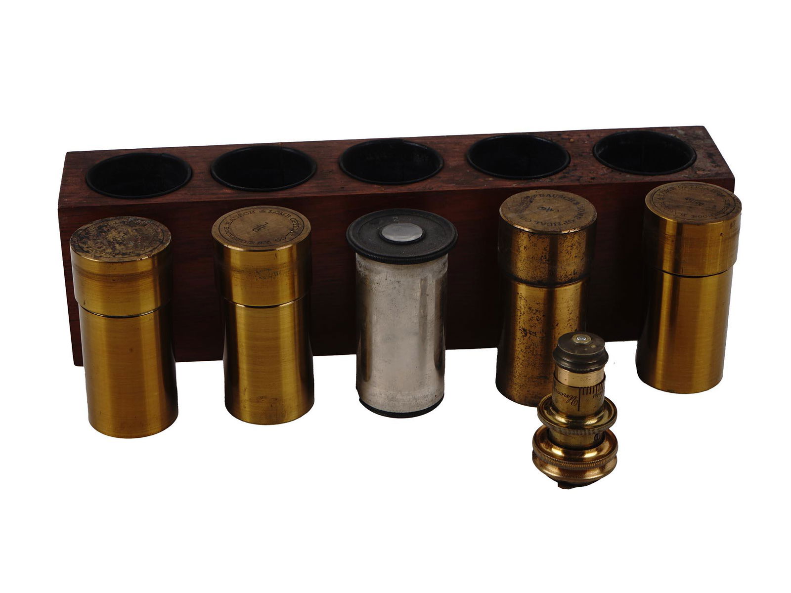 ANTIQUE BAUSCH AND LOMB MICROSCOPE IN WOODEN CASE (1 of 14)