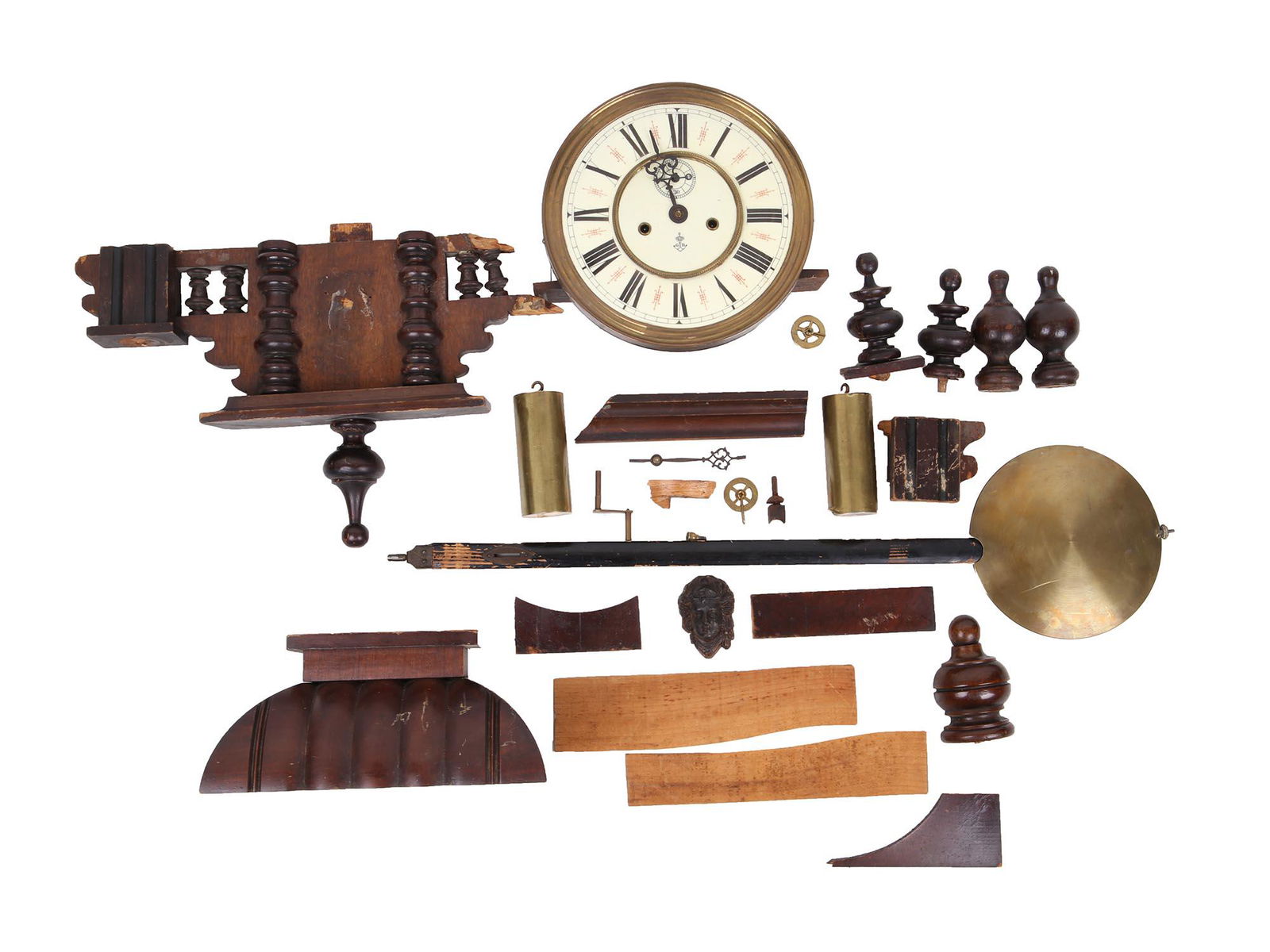 ANTIQUE VICTORIAN GUSTAV BECKER PIECED WALL CLOCK (1 of 7)