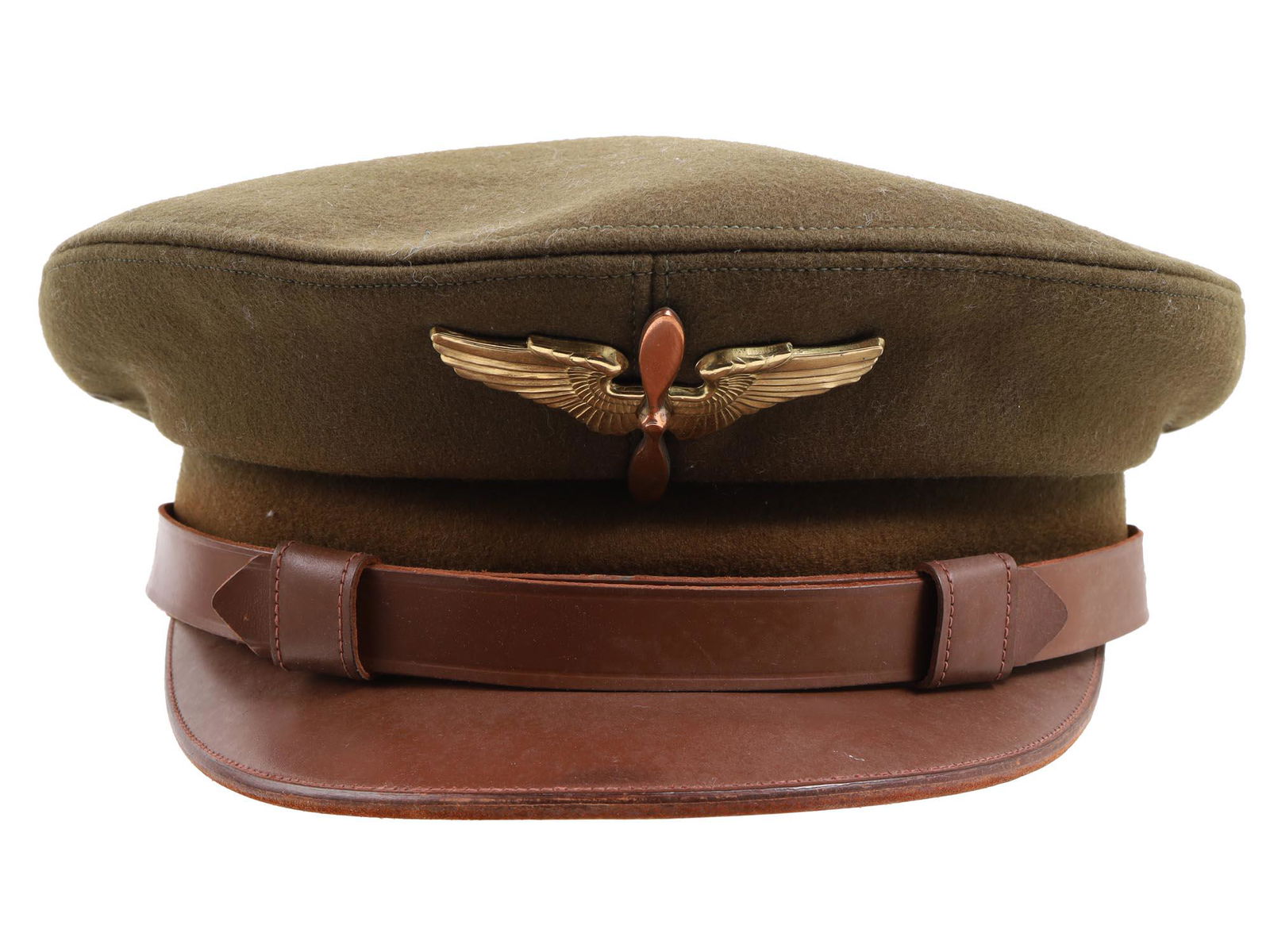 A WWII USA AAC AAF US ARMY AIR CORPS FORCE VISOR HAT (1 of 7)