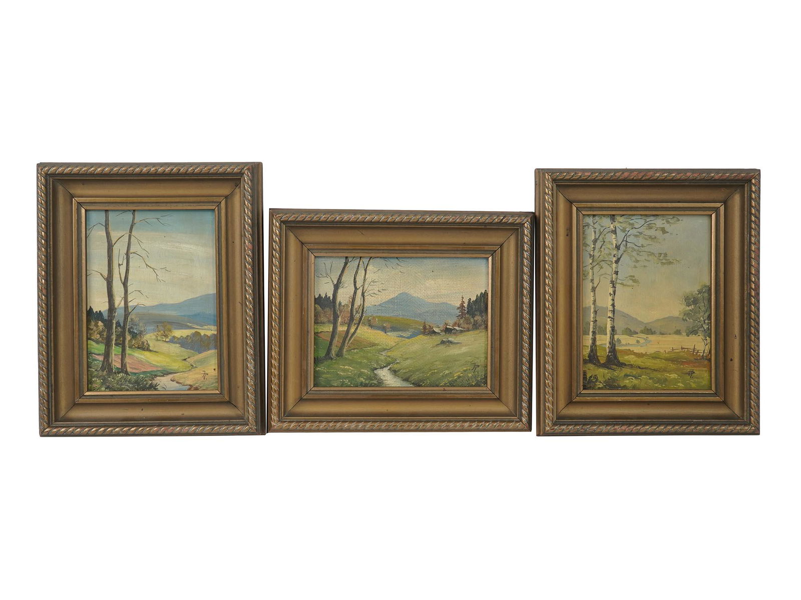 THREE OIL PAINTINGS LANDSCAPES SIGNED BY ARTIST (1 of 11)