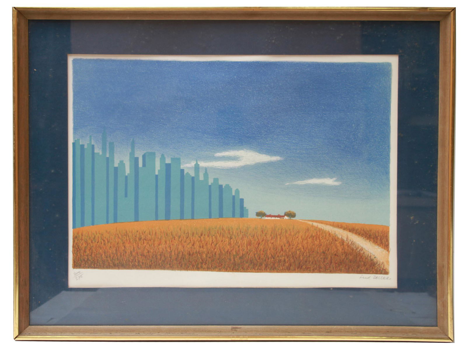 A FRENCH SURREAL LITHOGRAPH BY FRED ZELLER (1 of 8)