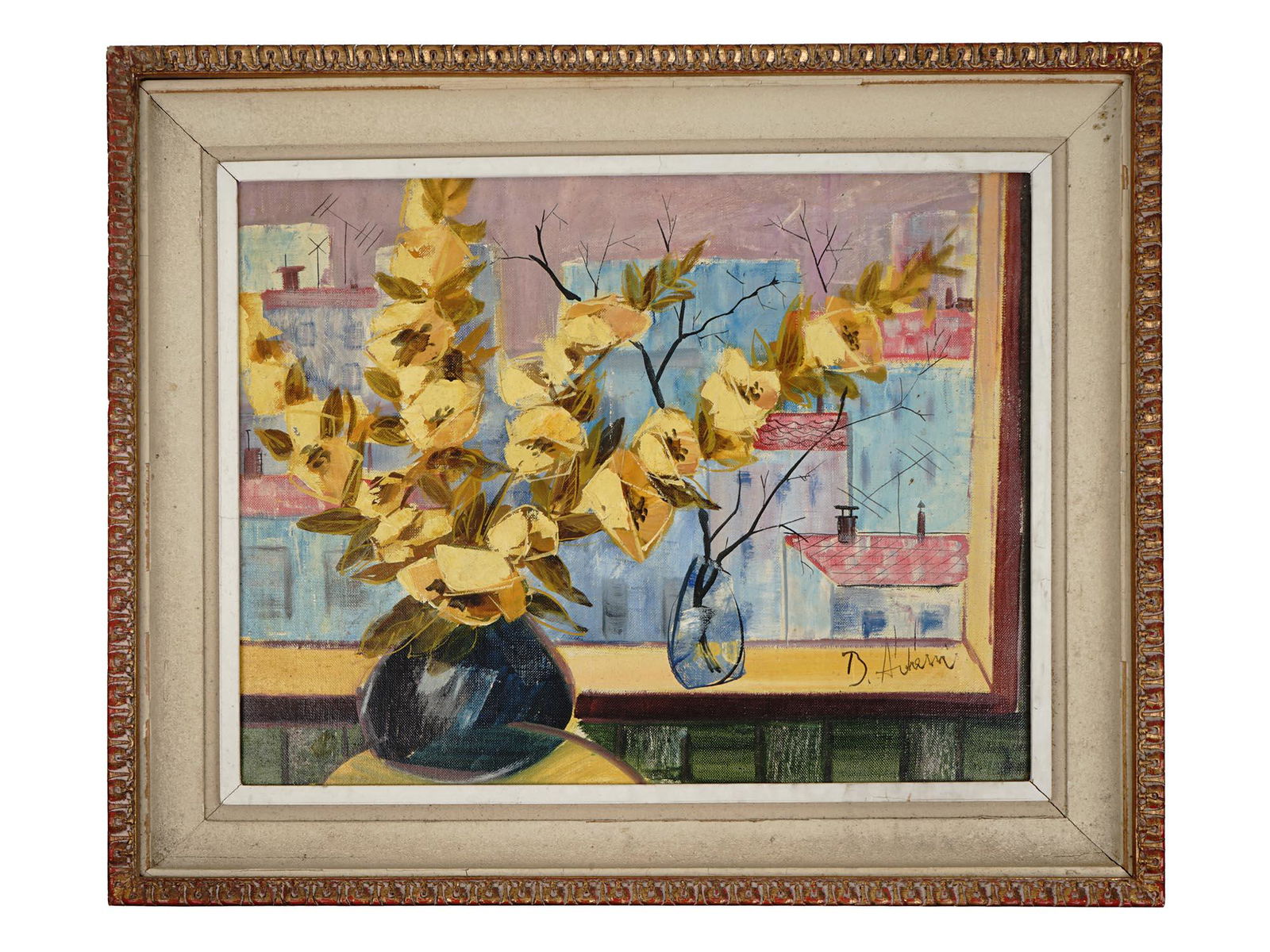 ISRAELI MID CENTURY STILL LIFE PAINTING BEN AVRAM (1 of 9)