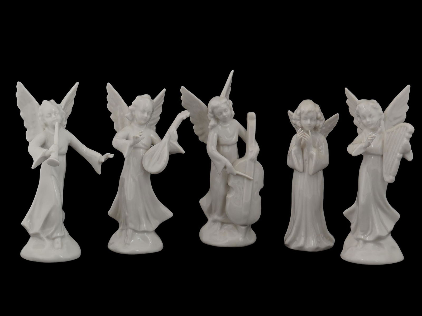 VINTAGE GERMAN WHITE PORCELAIN ANGEL FIGURINES (1 of 12)