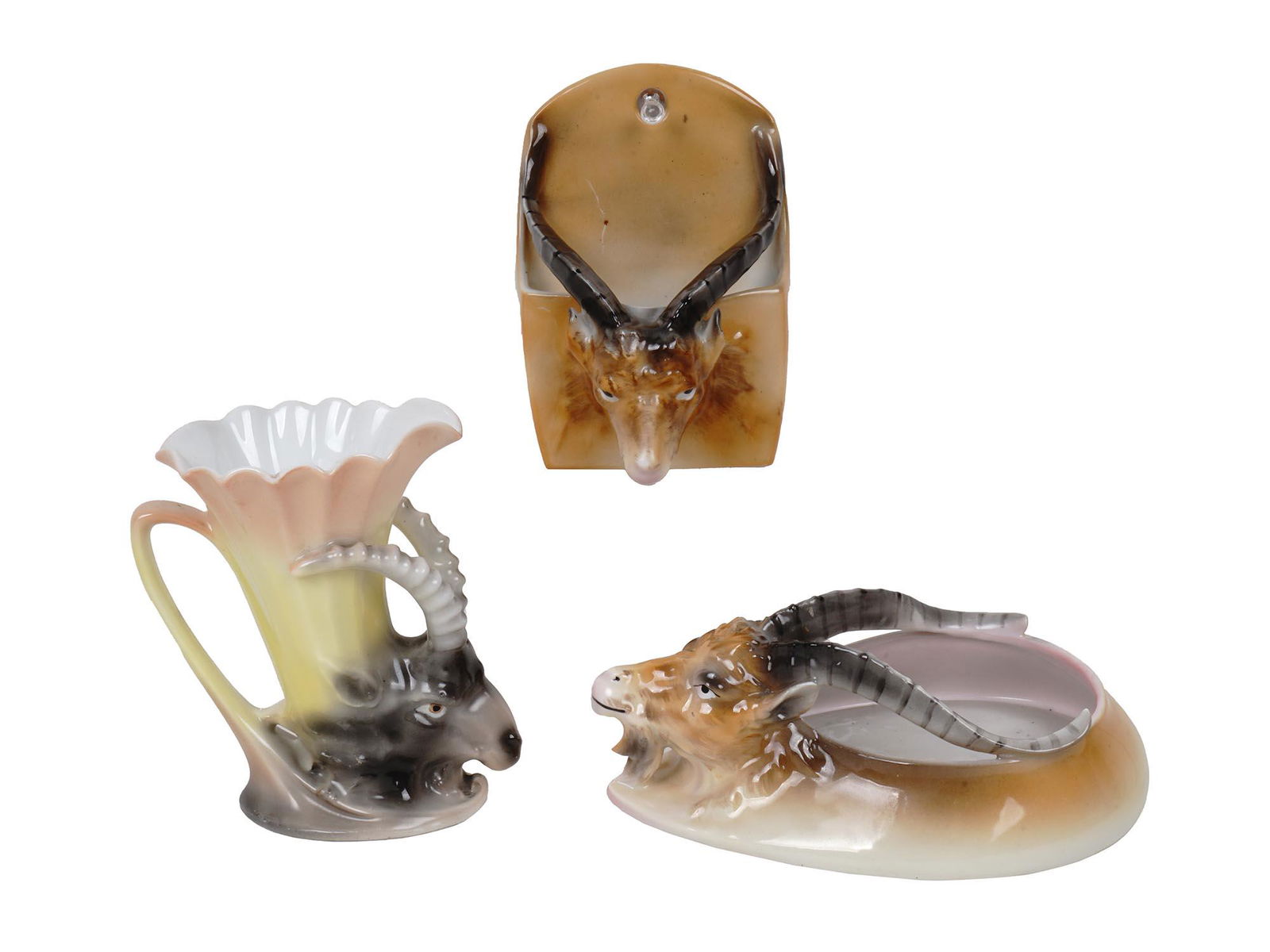 FIGURAL PORCELAIN GOAT DECOR BY ROYAL BAYREUTH (1 of 9)