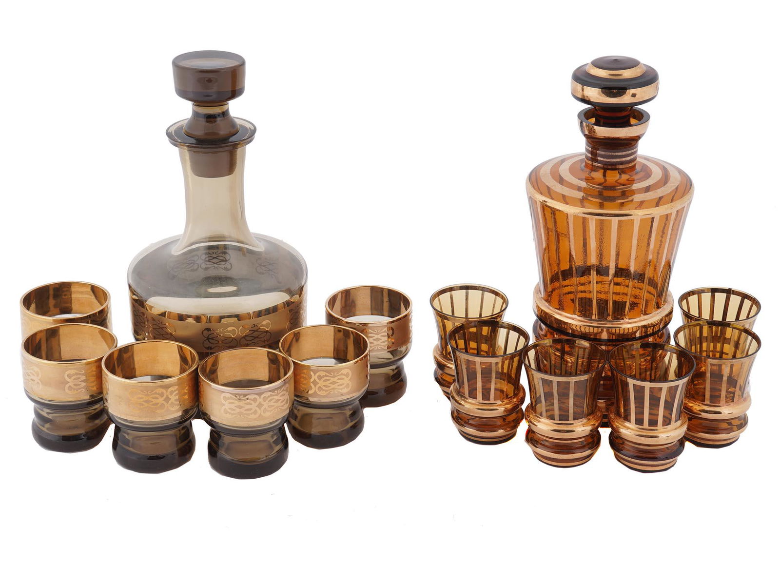 TWO VINTAGE BOHEMIAN GLASSWARE DRINKWARE SETS (1 of 4)