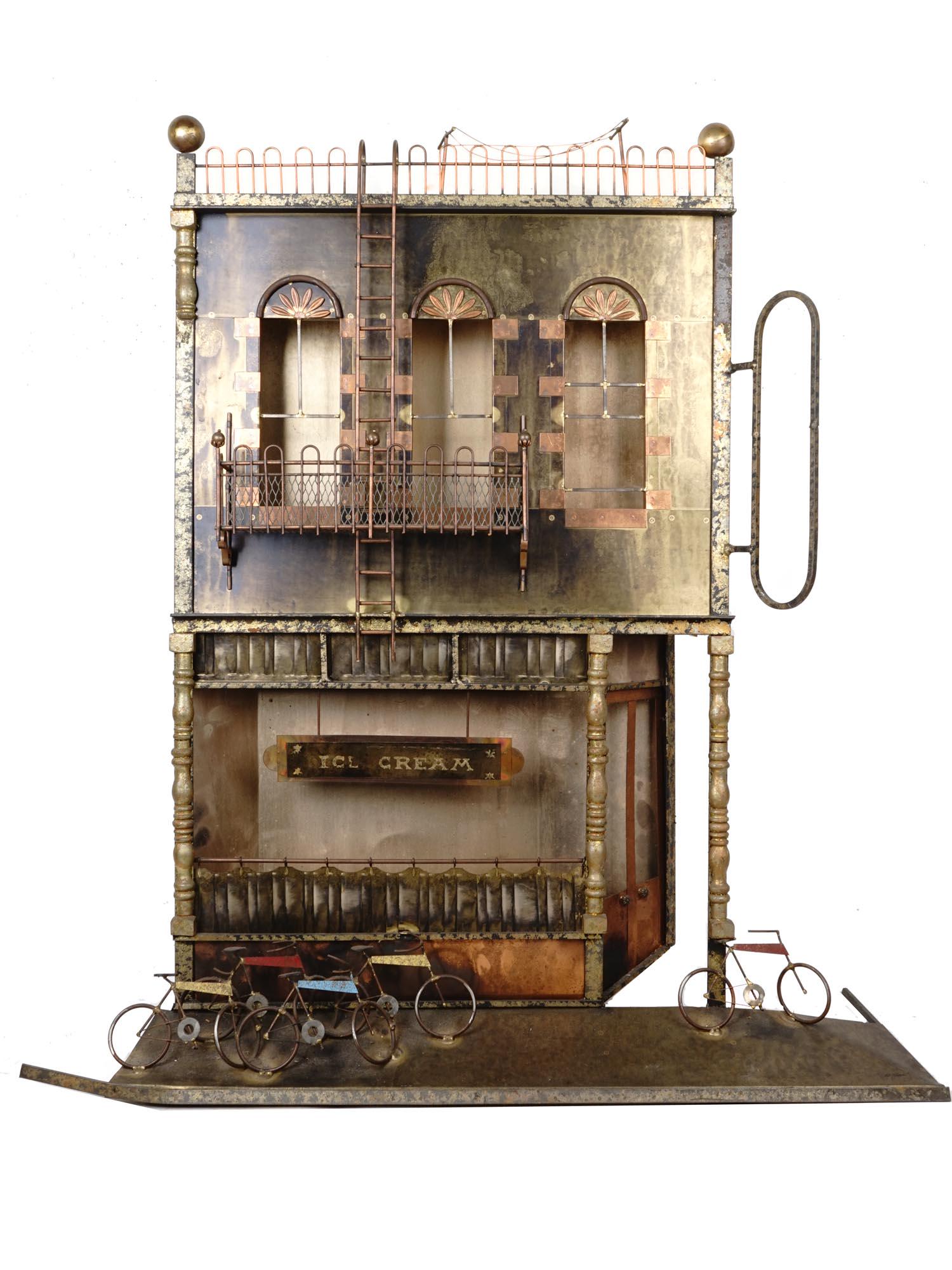 MIDCENTURY ICE CREAM SHOP BRASS SCULPTURE SIGNED (1 of 9)