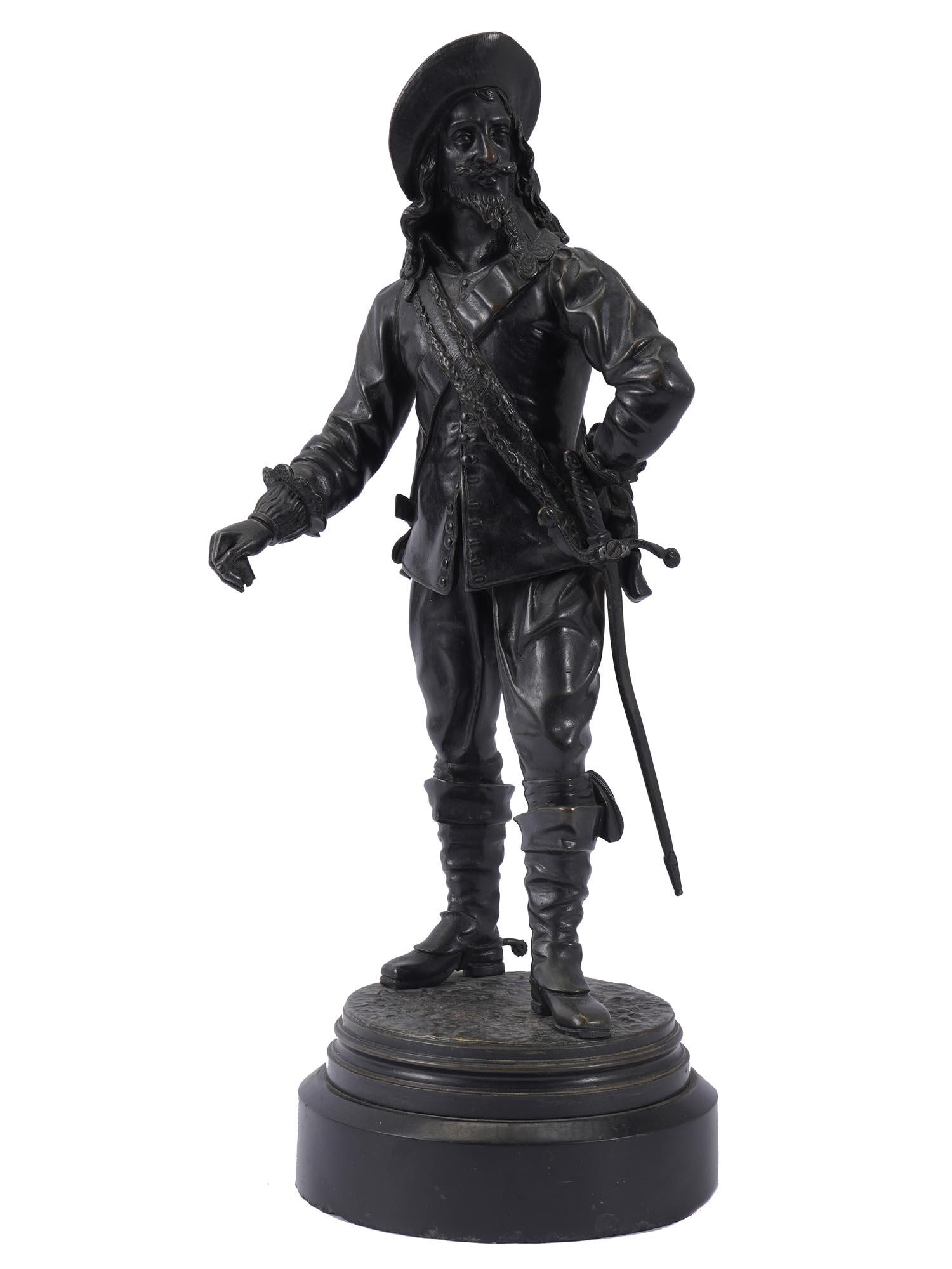 ANTIQUE 19TH C. BRONZE FIGURE OF A MUSKETEER (1 of 7)