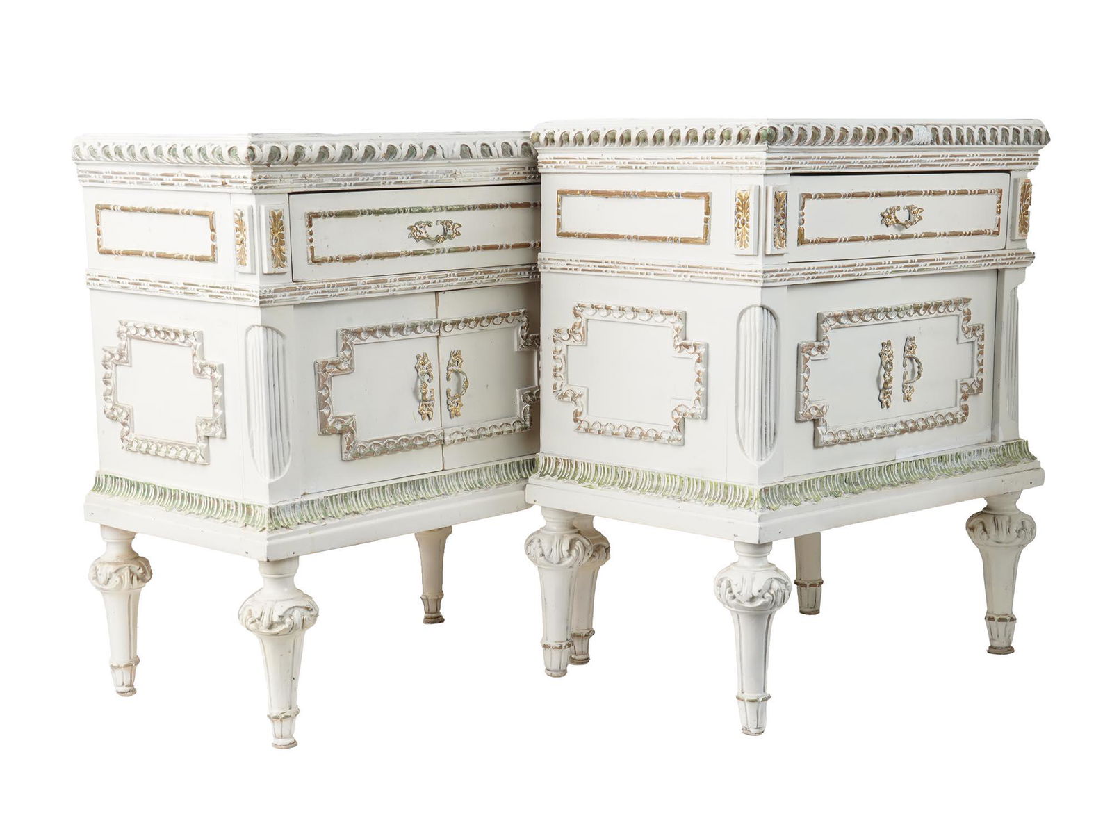 VINTAGE LOUIS XVI SIDE CABINETS WITH MARBLE TOPS (1 of 11)