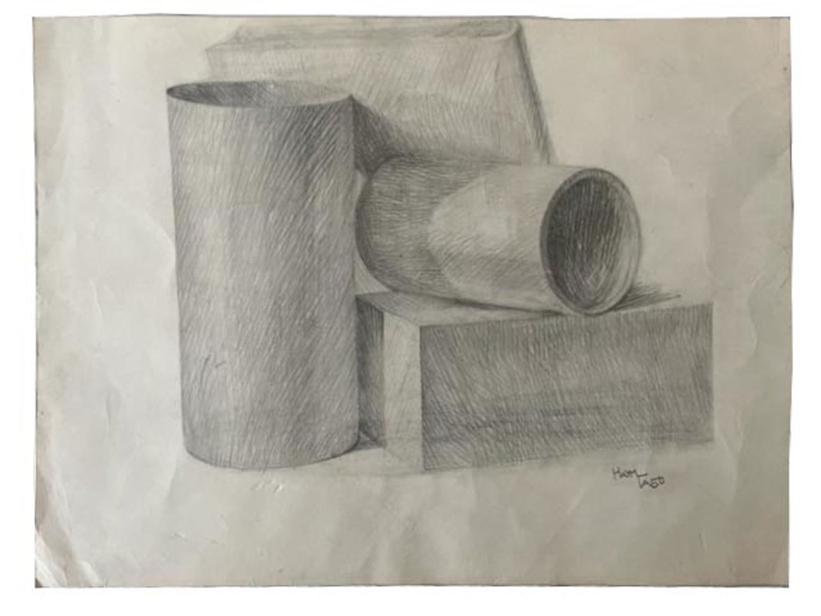 NAUM GABO GEOMETRIC COMPOSITION PAINTING, SIGNED (1 of 4)