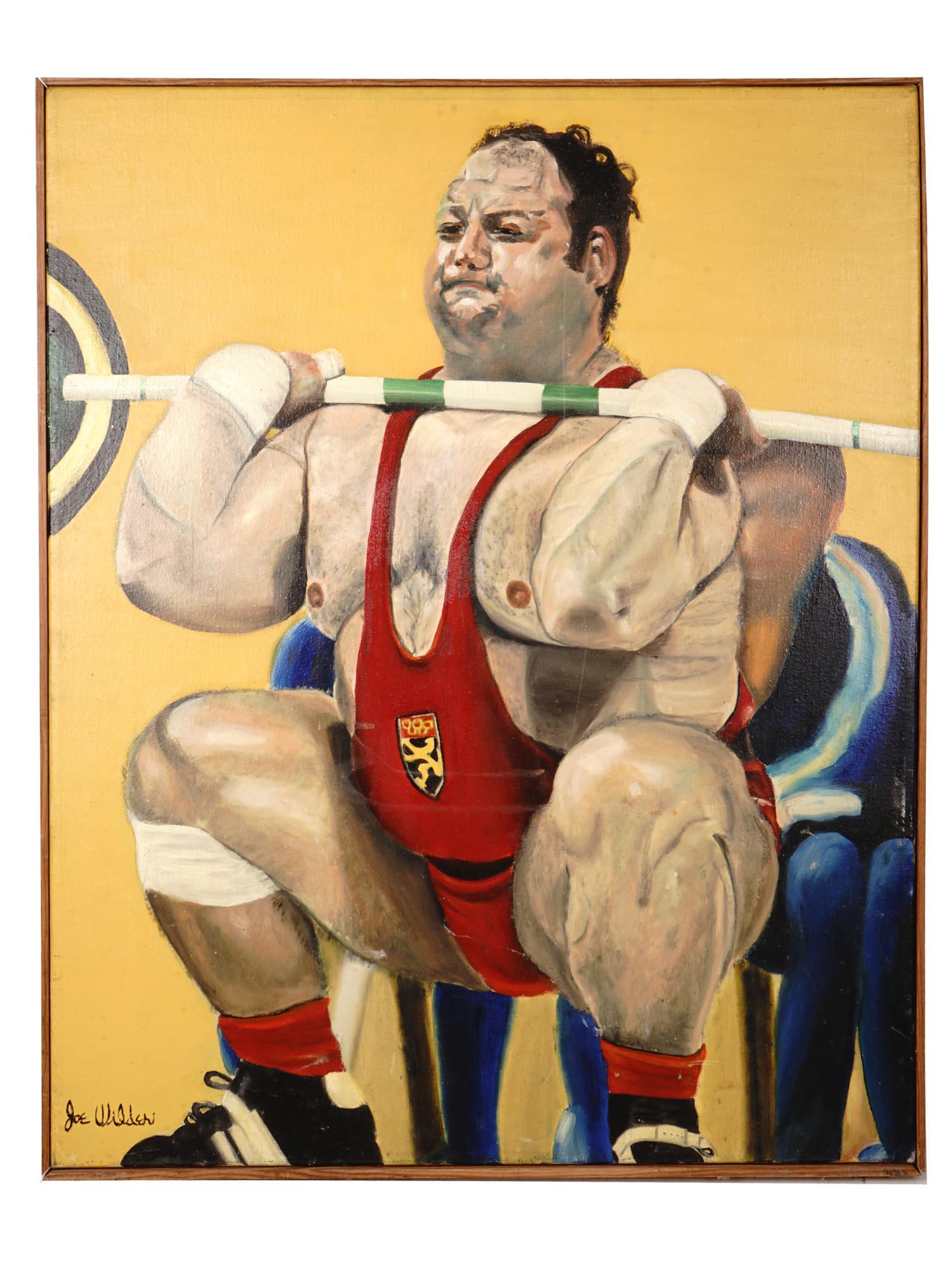 AMERICAN OIL PAINTING SPORTS MAN BY JOE WILDER (1 of 10)
