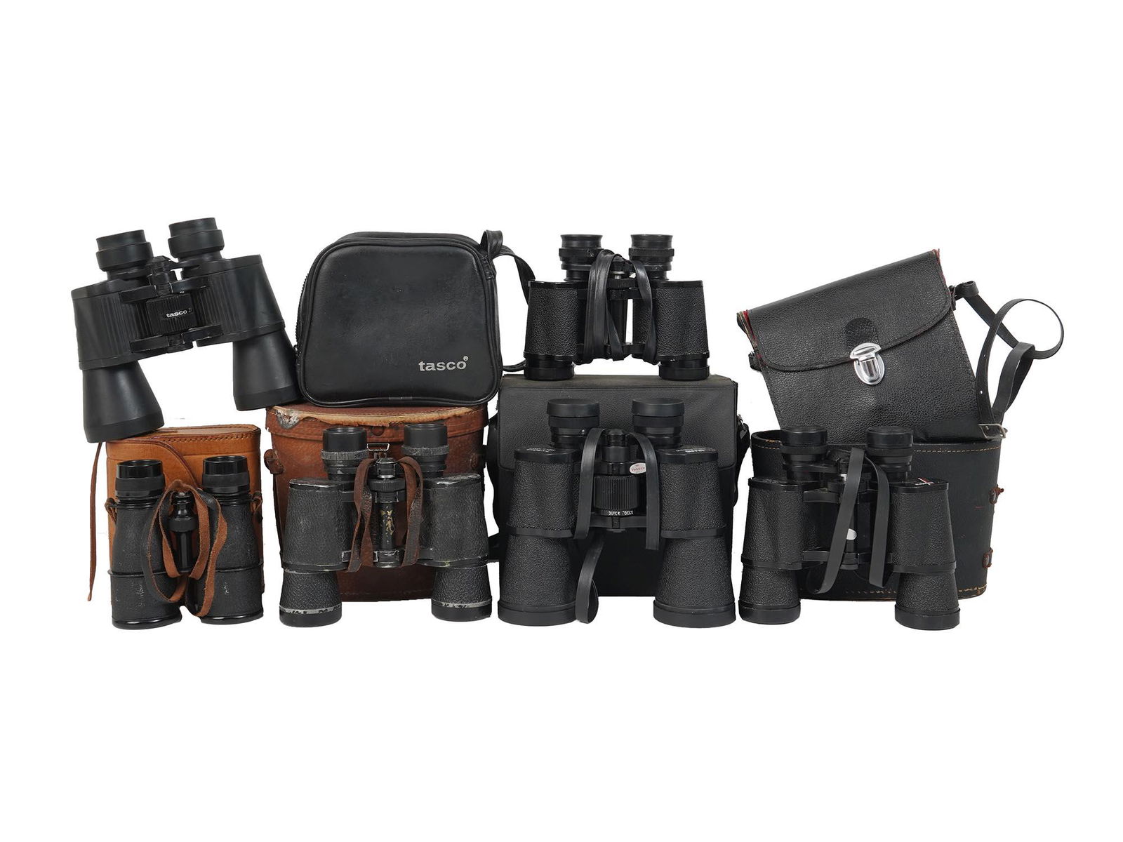 COLLECTION OF FIELD GLASSES, BINOCULARS W. CASES (1 of 9)