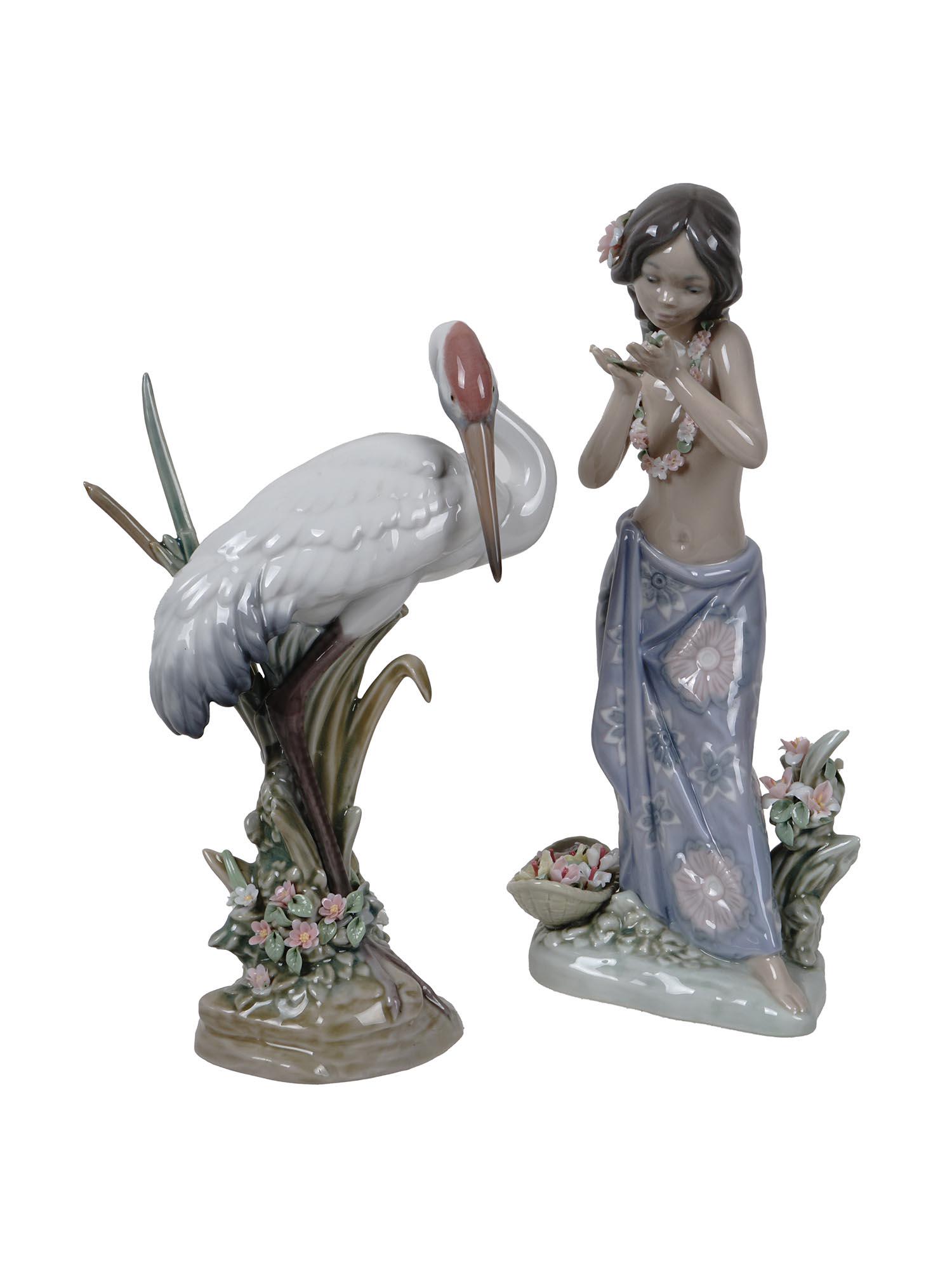 PORCELAIN FIGURINES STORK HAWAIIAN GIRL BY LLADRO (1 of 7)