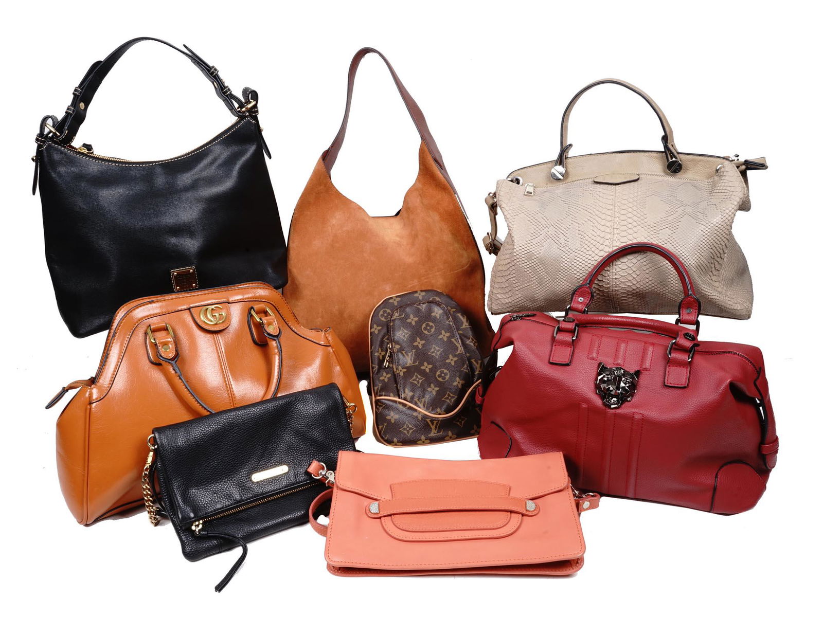 GROUP OF WOMEN'S FASHION LEATHER HANDBAGS (1 of 6)