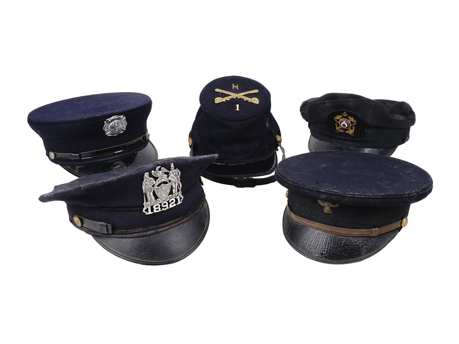 VINTAGE US MILITARY HATS CONFEDERATE KEPI NYPD (1 of 14)