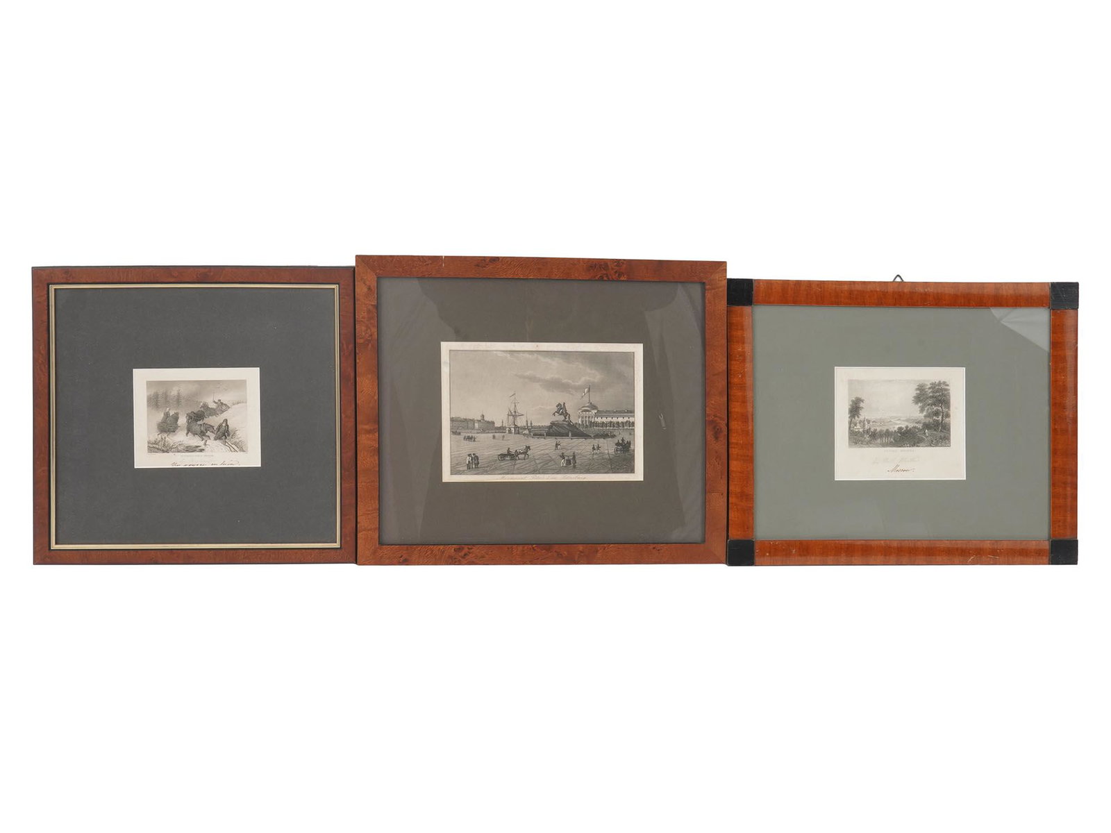 THREE ANTIQUE RUSSIAN MOSCOW PETERSBURG ETCHINGS (1 of 11)