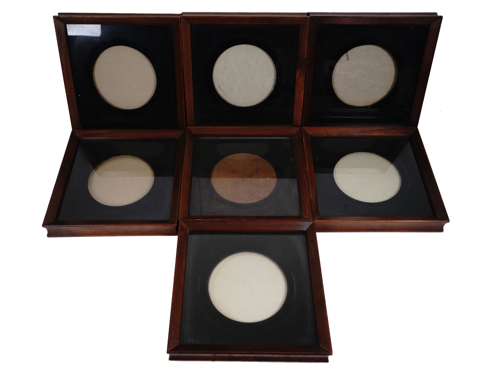 SET OF SEVEN VINTAGE SQUARE WOODEN PICTURE FRAMES (1 of 6)