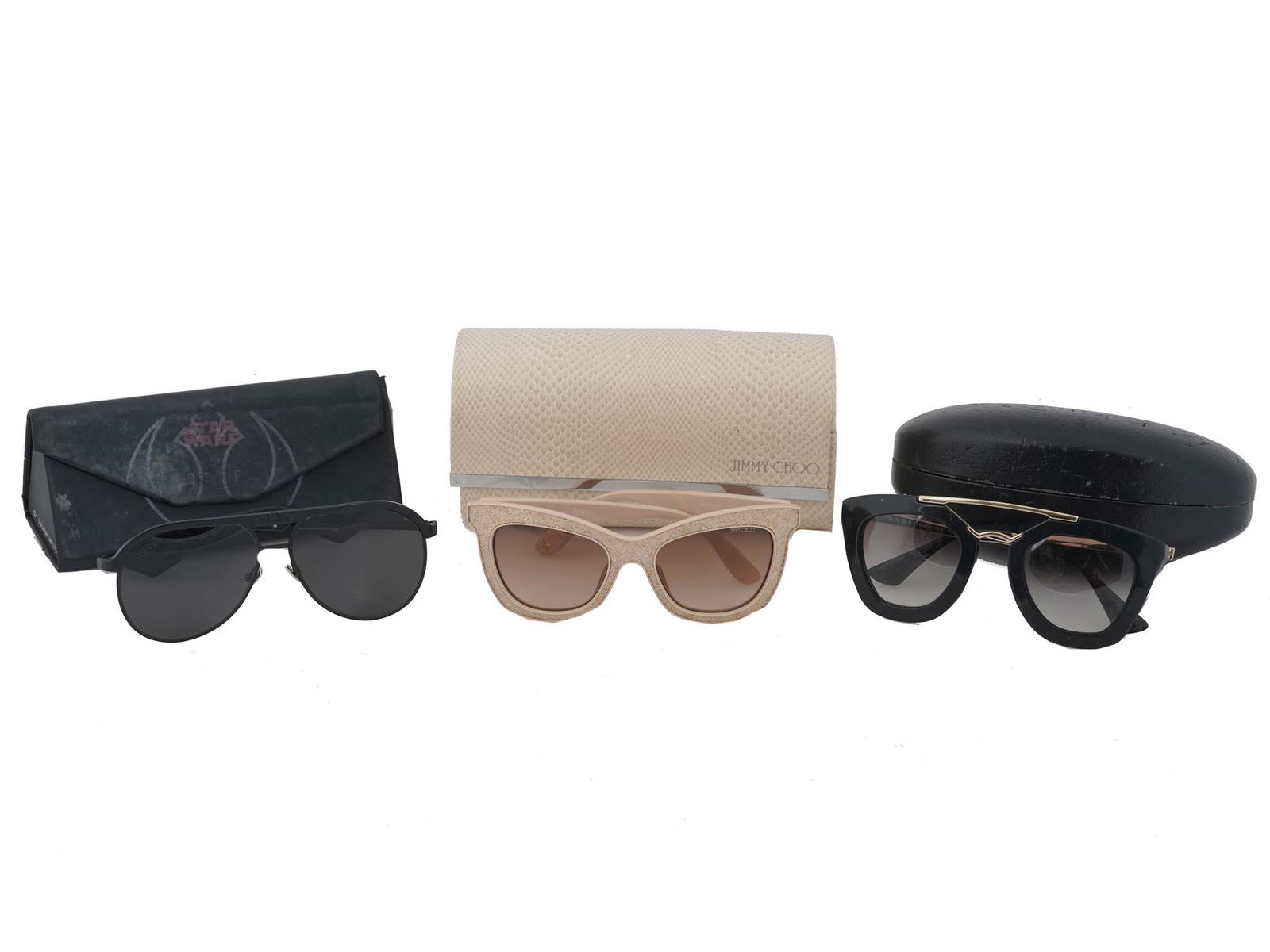 COLLECTION OF THREE JIMMY CHOO PRADA SUN GLASSES (1 of 15)