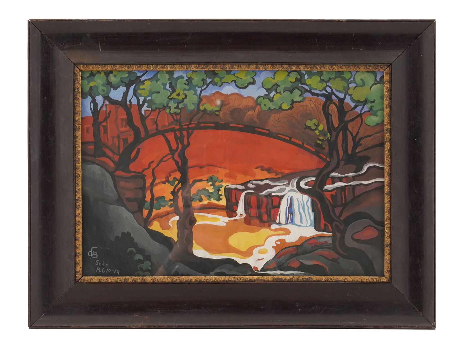 GOUACHE PAINTING LANDSCAPE SIGNED OSCAR BLUEMNER (1 of 5)