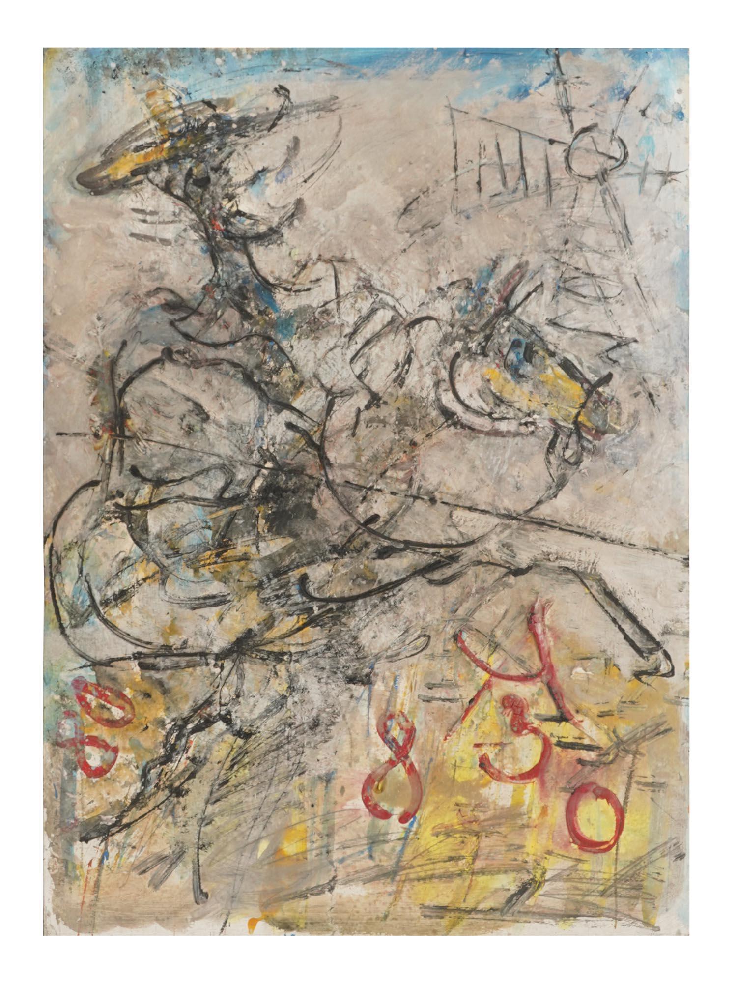 RUSSIAN MIXED MEDIA PAINTING BY ANATOLY ZVEREV (1 of 3)