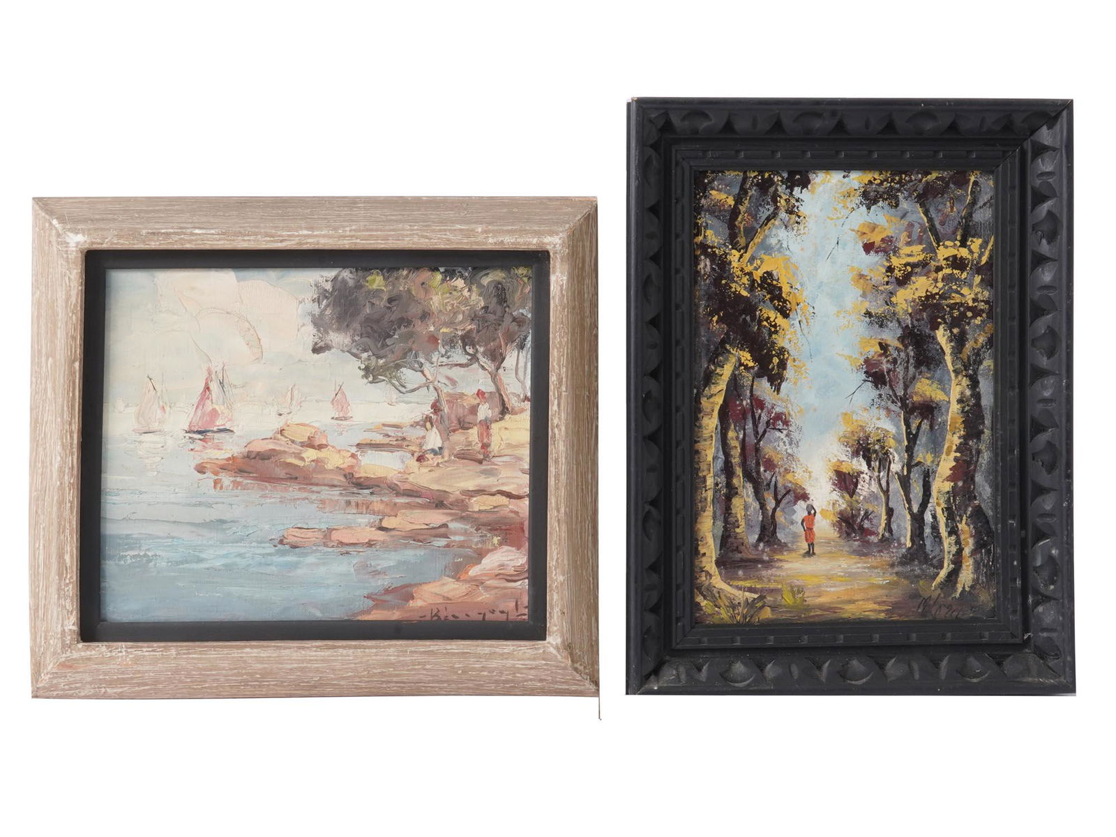 FRAMED OIL ON CANVAS LANDSCAPE PAINTINGS SIGNED (1 of 9)