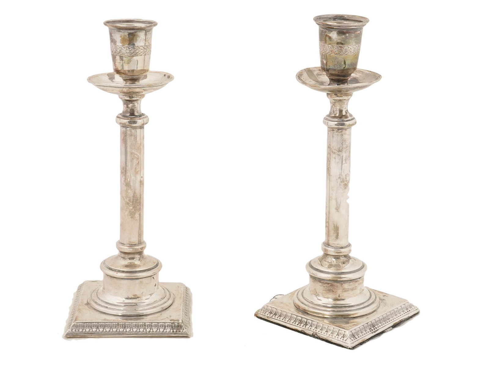 TWO ANTIQUE STERLING 925 SILVER CANDLESTICKS (1 of 6)