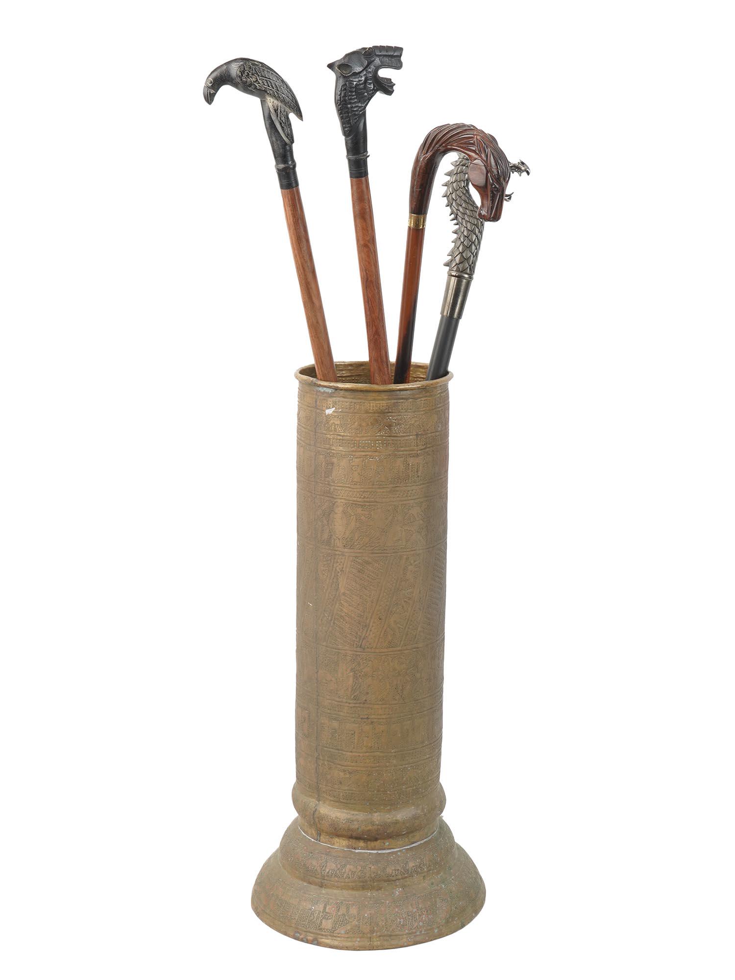 MAMLUK QAJAR METAL UMBRELLA STAND WITH FOUR CANES (1 of 13)