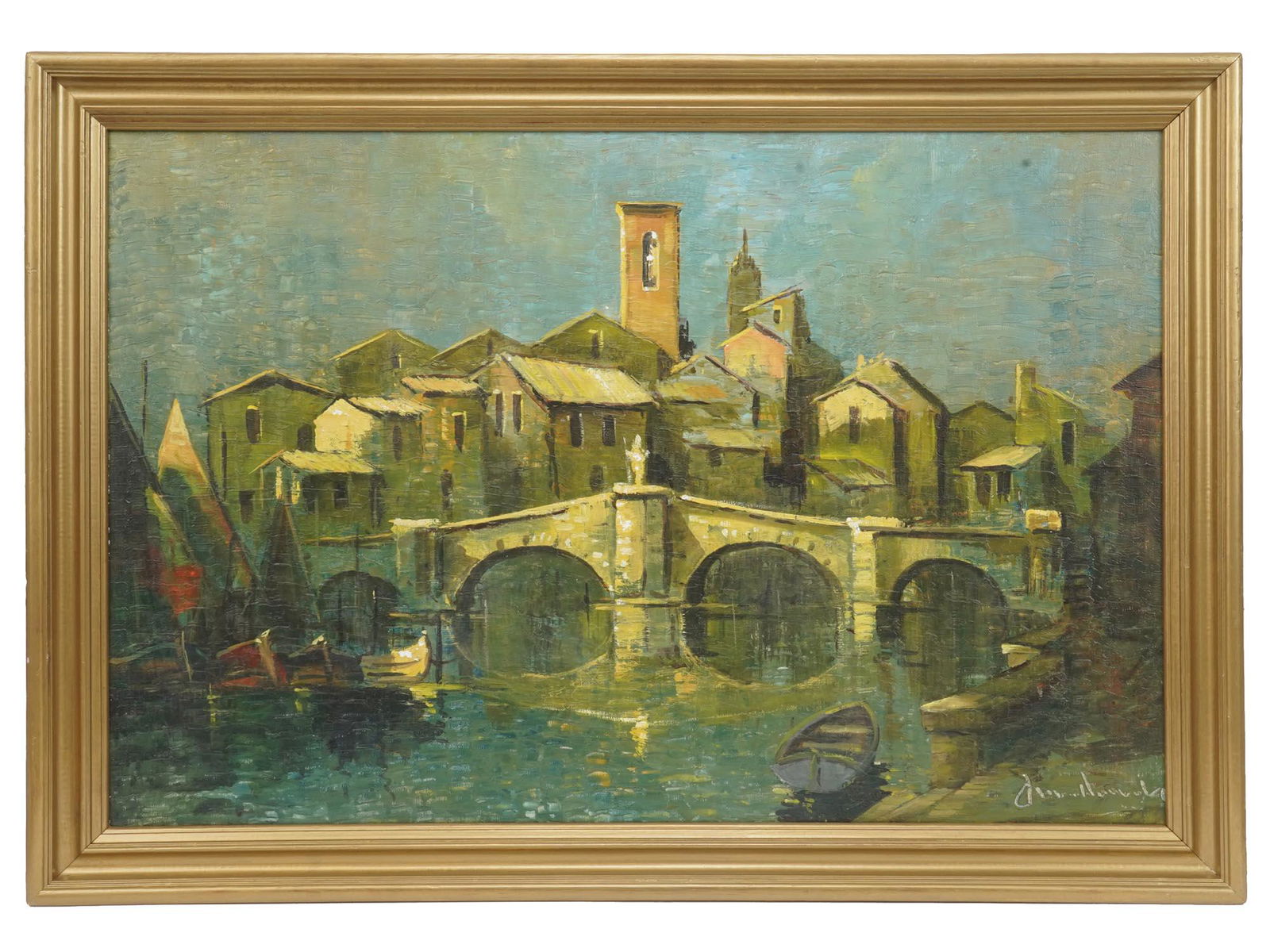 MID CENTURY SIGNED IMPRESSIONIST OIL PAINTING (1 of 4)