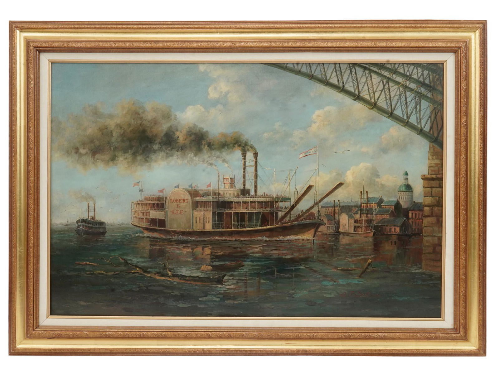 SIGNED OIL PAINTING AFTER JOHN STOBART ST. LOUIS (1 of 4)