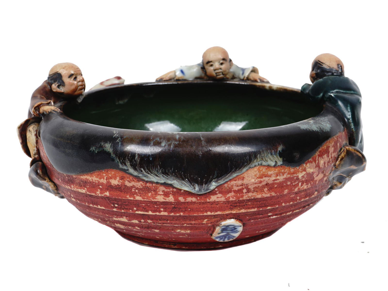 ANTIQUE JAPANESE SUMIDA PORCELAIN BOWL W FIGURES (1 of 11)