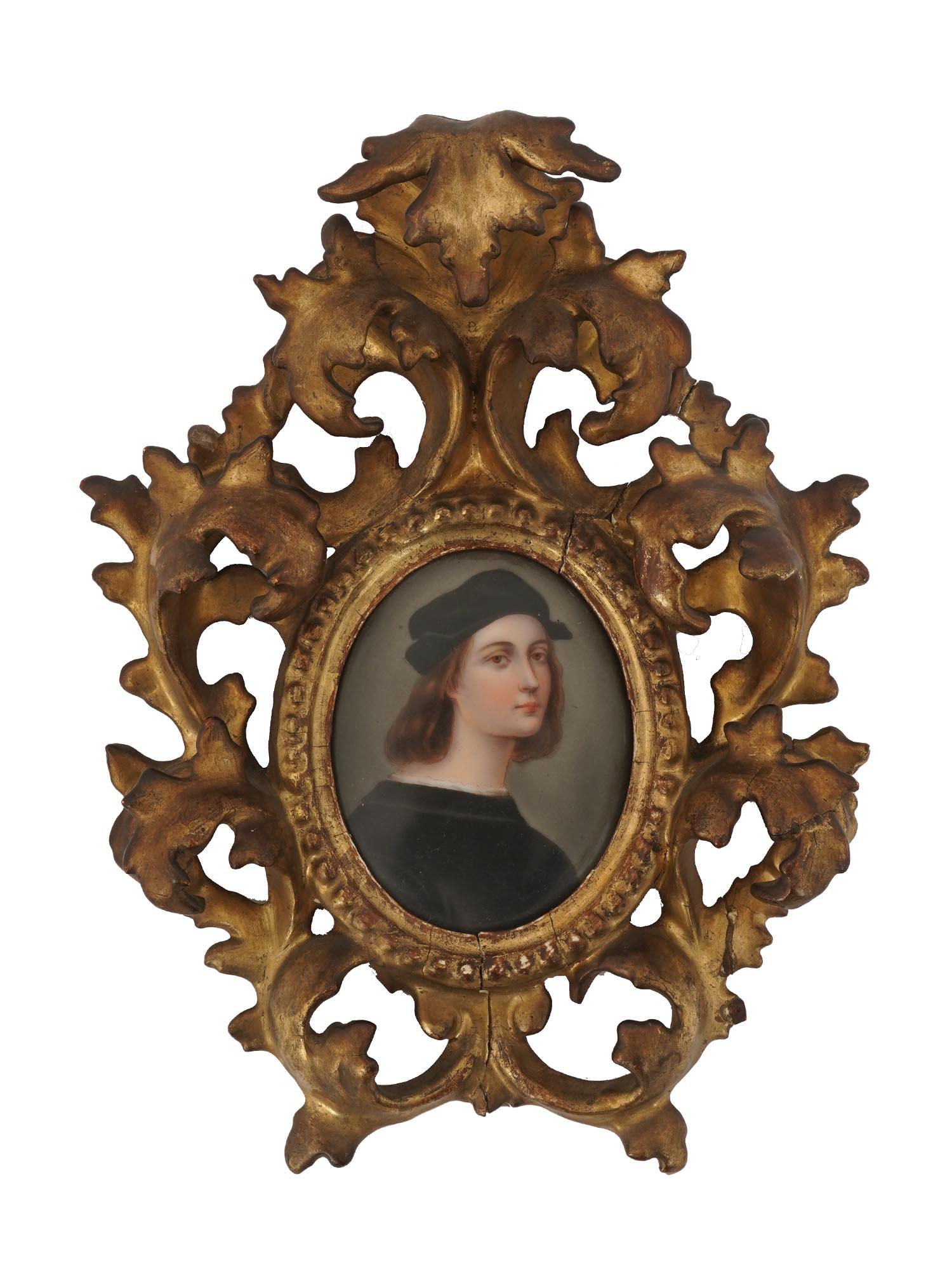 ANTIQUE 19 C RAPHAEL PORTRAIT PORCELAIN MINIATURE (1 of 5)