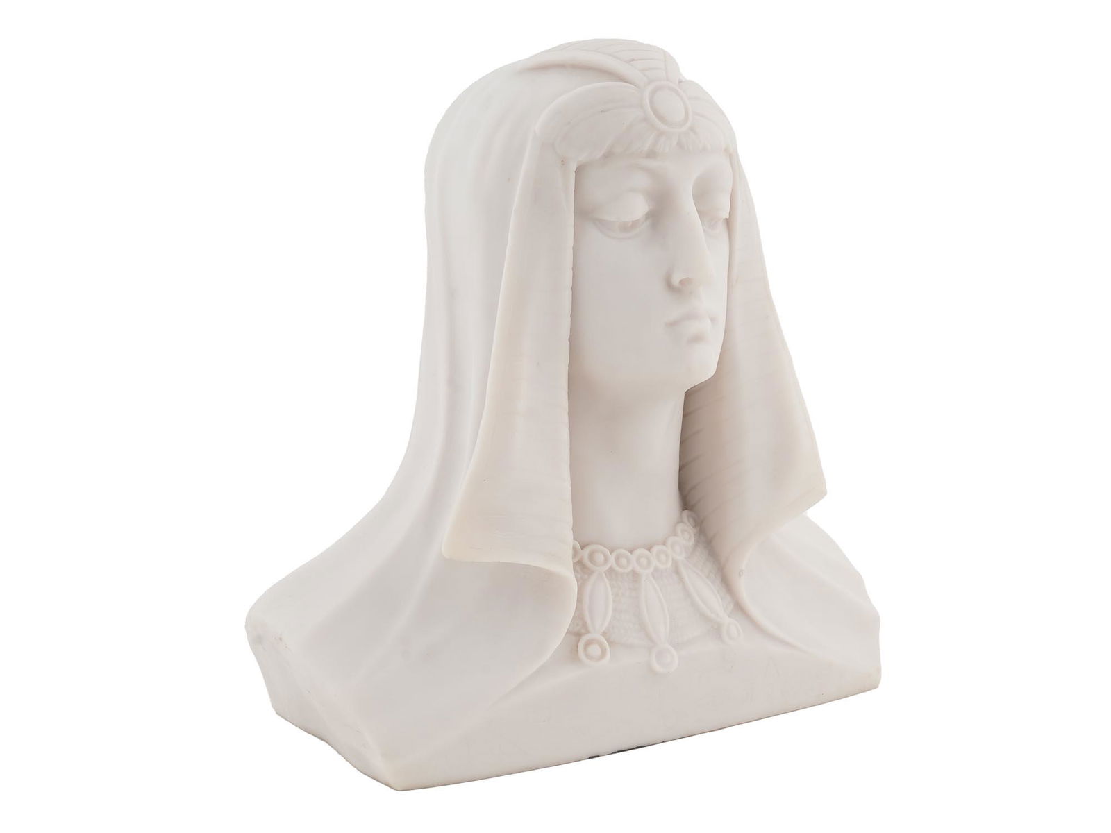 ART DECO CARVED MARBLE FEMALE BUST EGYPTIAN STYLE (1 of 8)