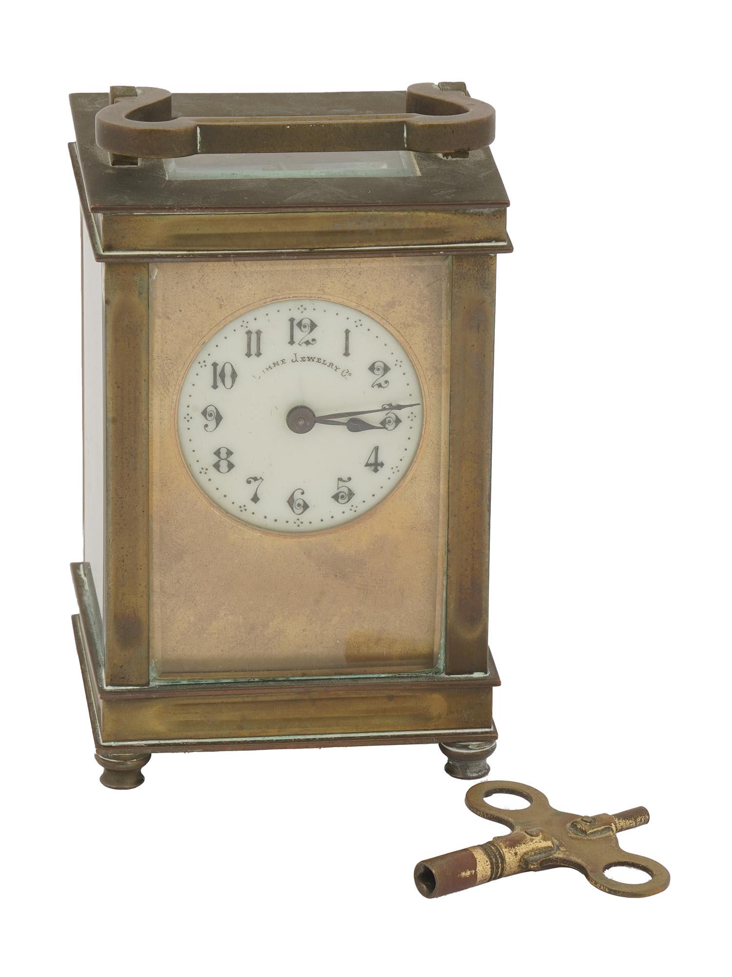 ANTIQUE FRENCH BRASS CARRIAGE TRAVEL CLOCK (1 of 12)