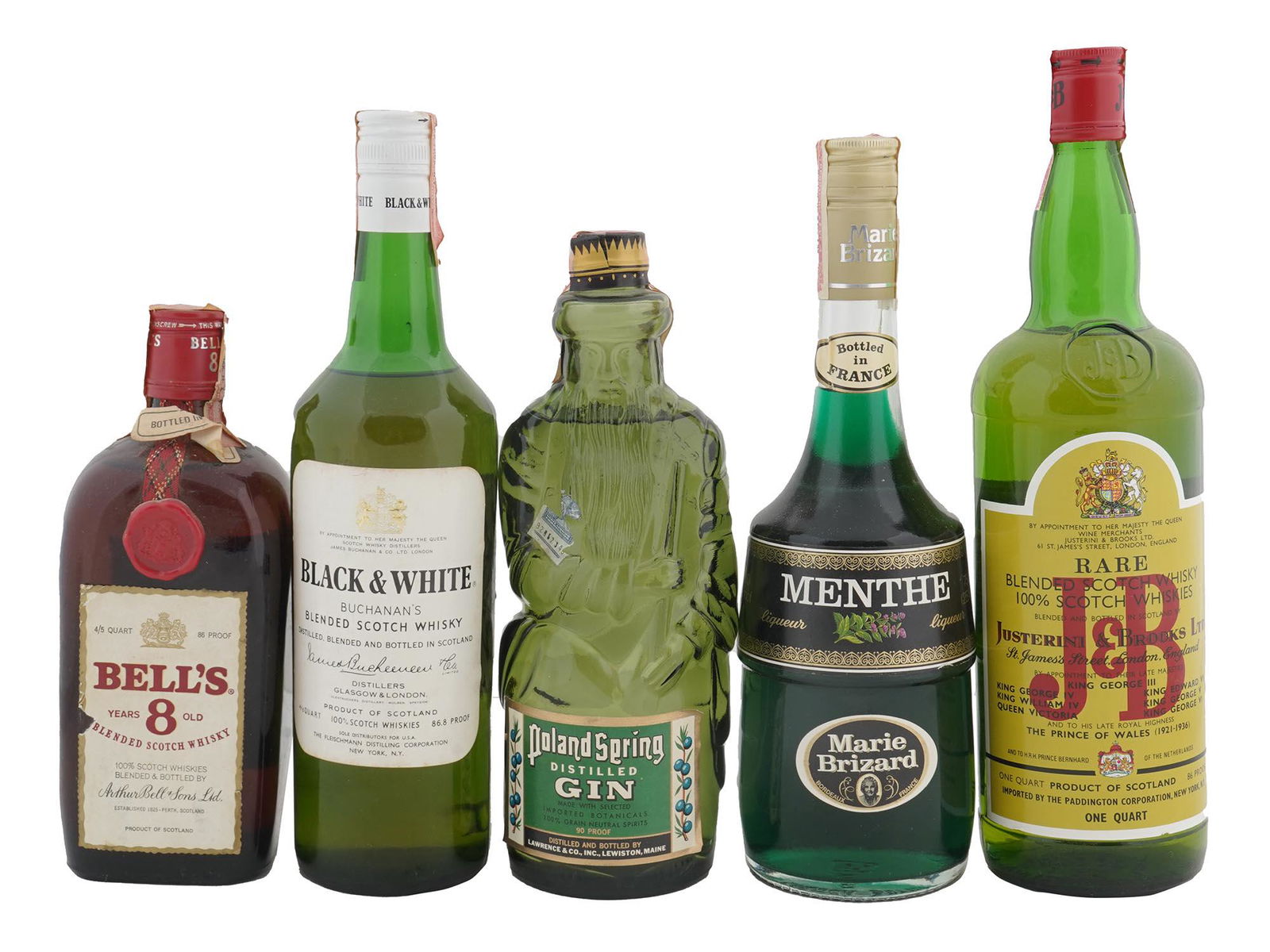 FIVE SEALED LIQUOR WHISKEY BOTTLES VINTAGE ITEMS (1 of 13)