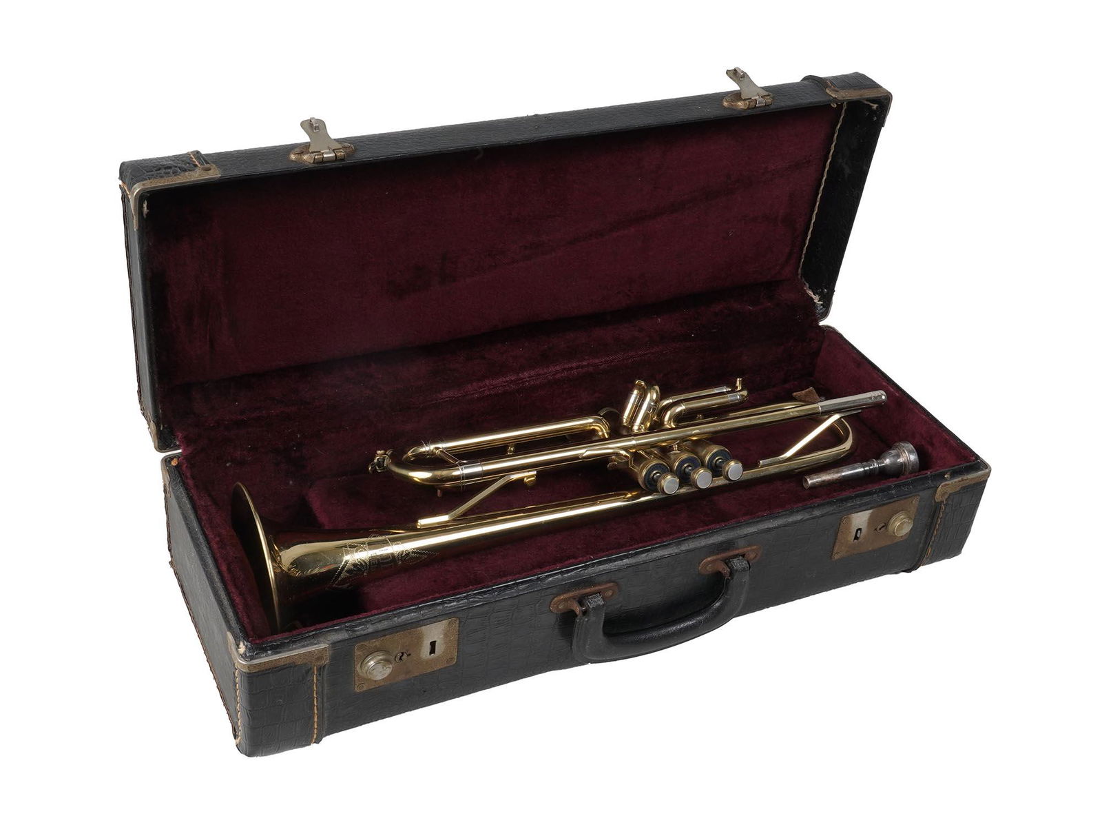 VINTAGE FIDELITY DELUXE BRASS TRUMPET WITH CASE (1 of 12)