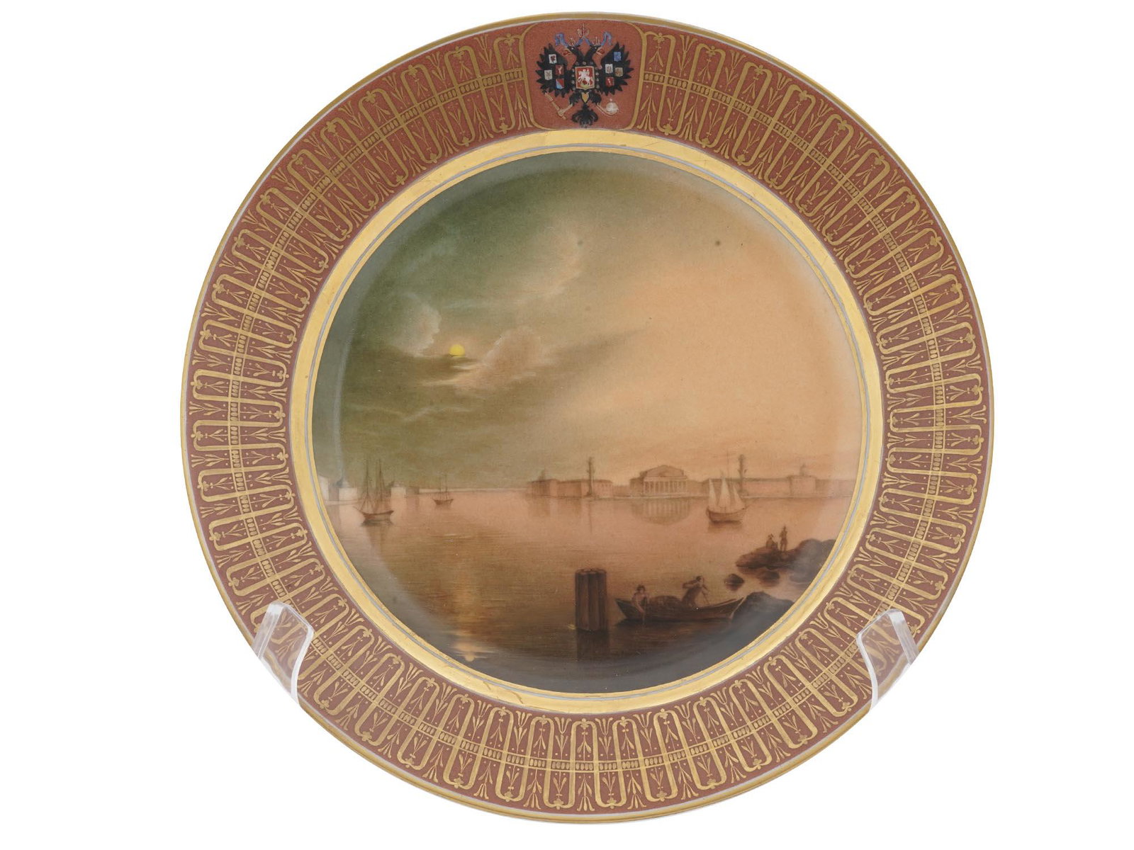 RUSSIAN IMPERIAL PORCELAIN FACTORY PLATE CA 1900 (1 of 5)