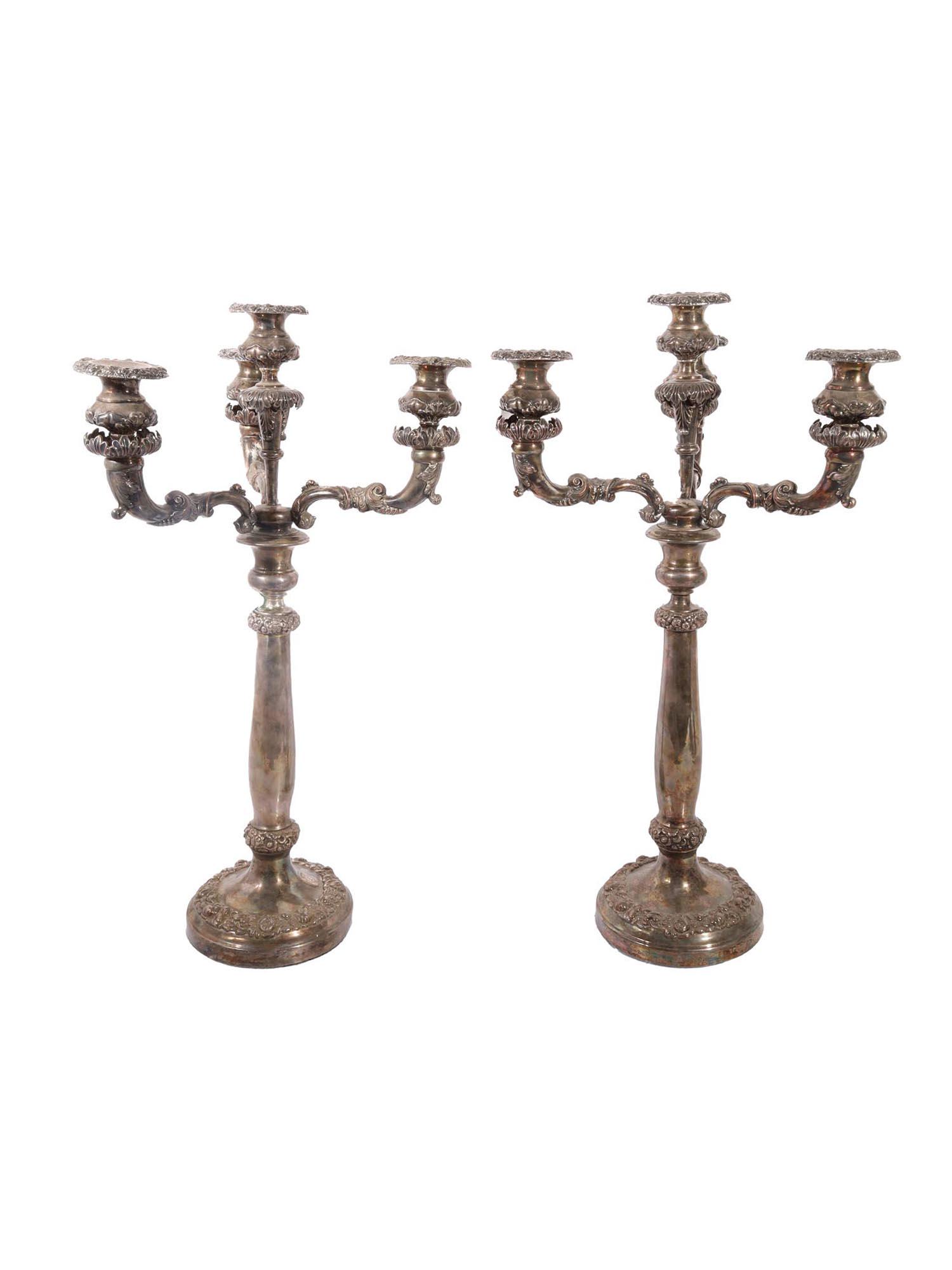 PAIR OF ANTIQUE AUSTRIAN SILVER CANDELABRA (1 of 10)