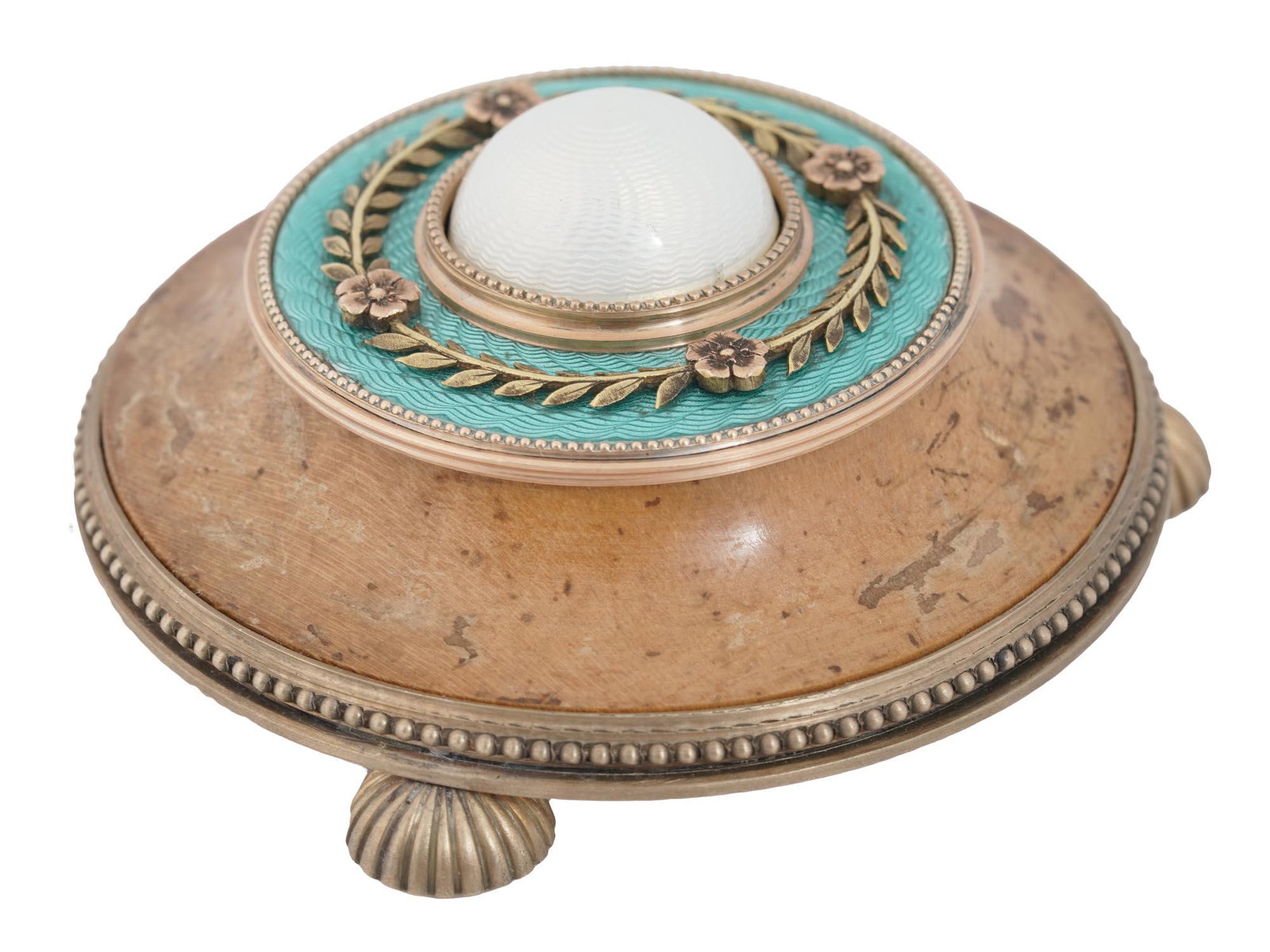 RUSSIAN SILVER KARELIAN BIRCH ENAMEL BELL PUSH (1 of 4)