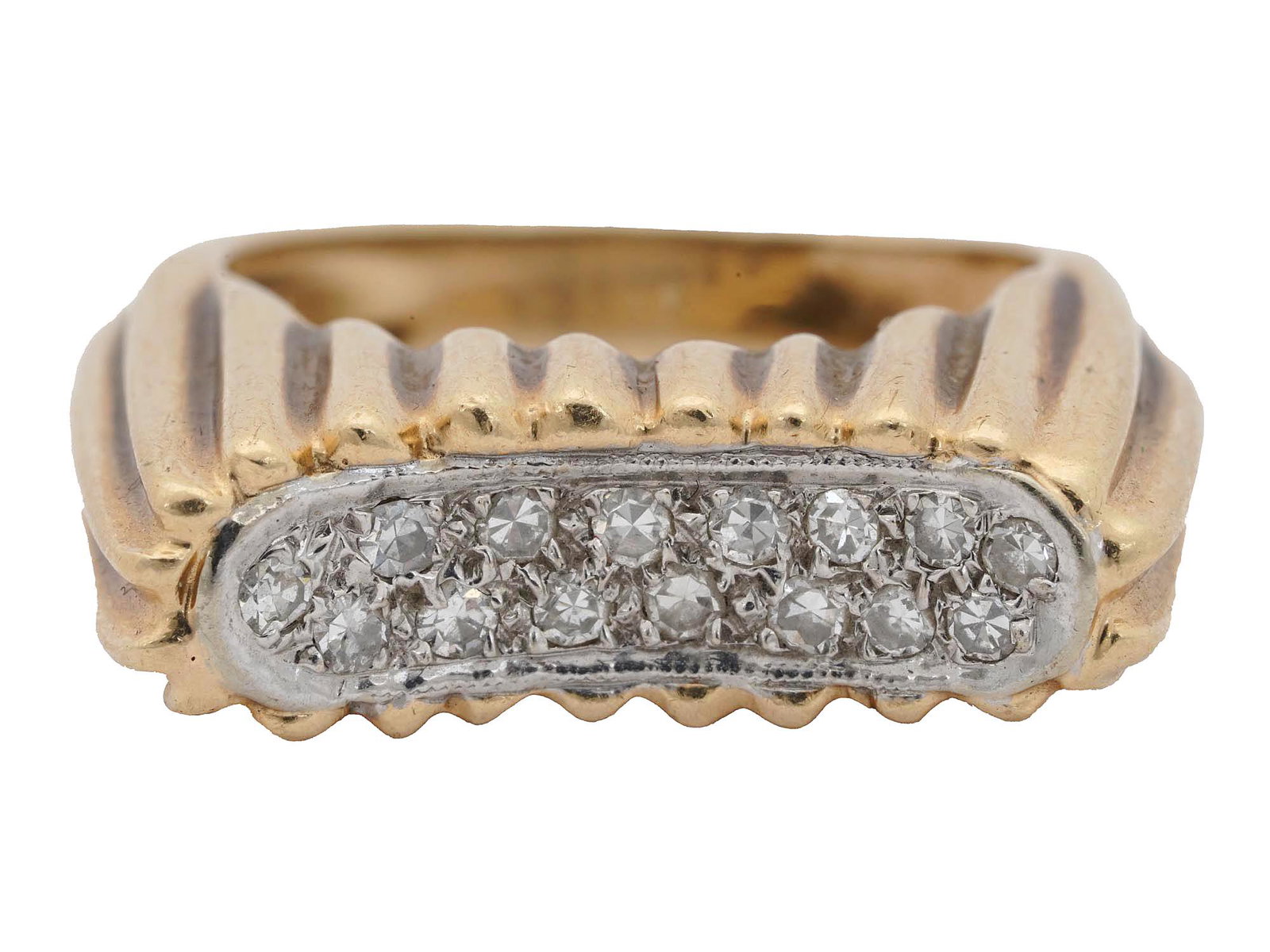 14K GOLD DESIGNER STATEMENT RING WITH DIAMONDS (1 of 5)