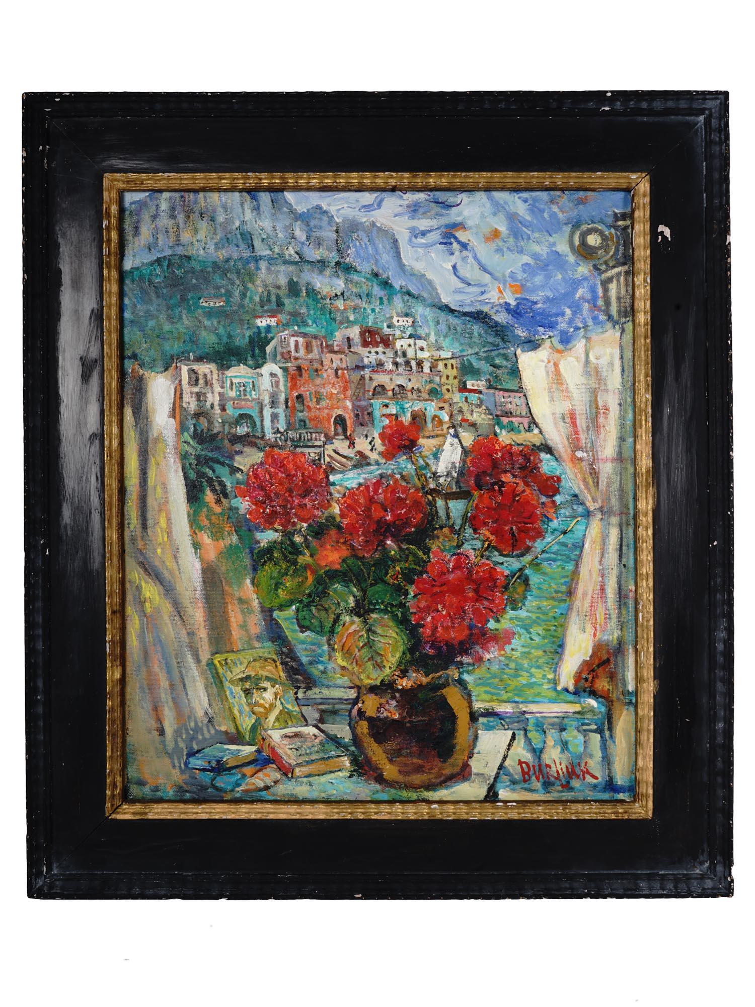 RUSSIAN OIL PAINTING ON CANVAS BY DAVID BURLIUK (1 of 9)