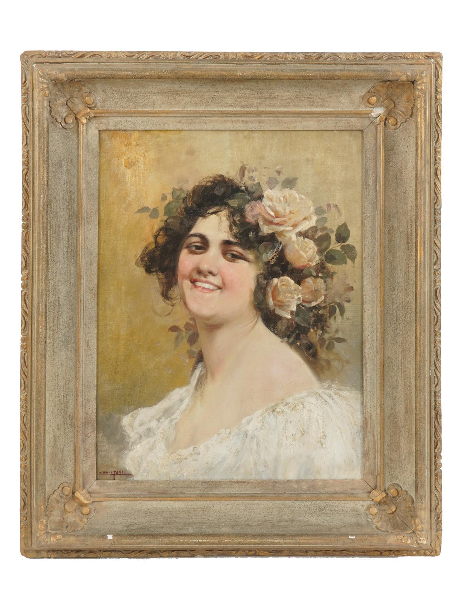 FEMALE PORTRAIT OIL PAINTING BY JOHN CALIFANO (1 of 8)
