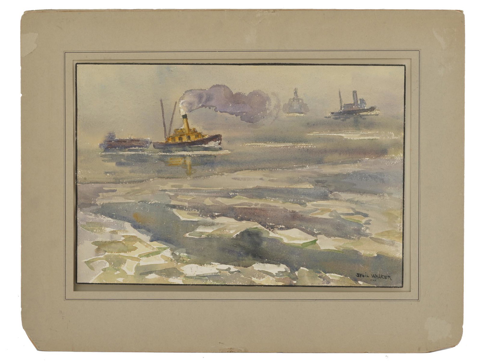 AMERICAN SEA WATERCOLOR PAINTING BY SYBIL WALKER (1 of 5)