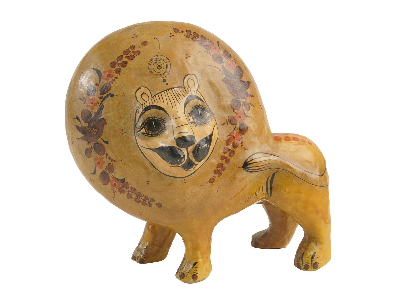 MEXICAN HAND MADE SERMEL PAPER MACHE LION STATUE (1 of 6)