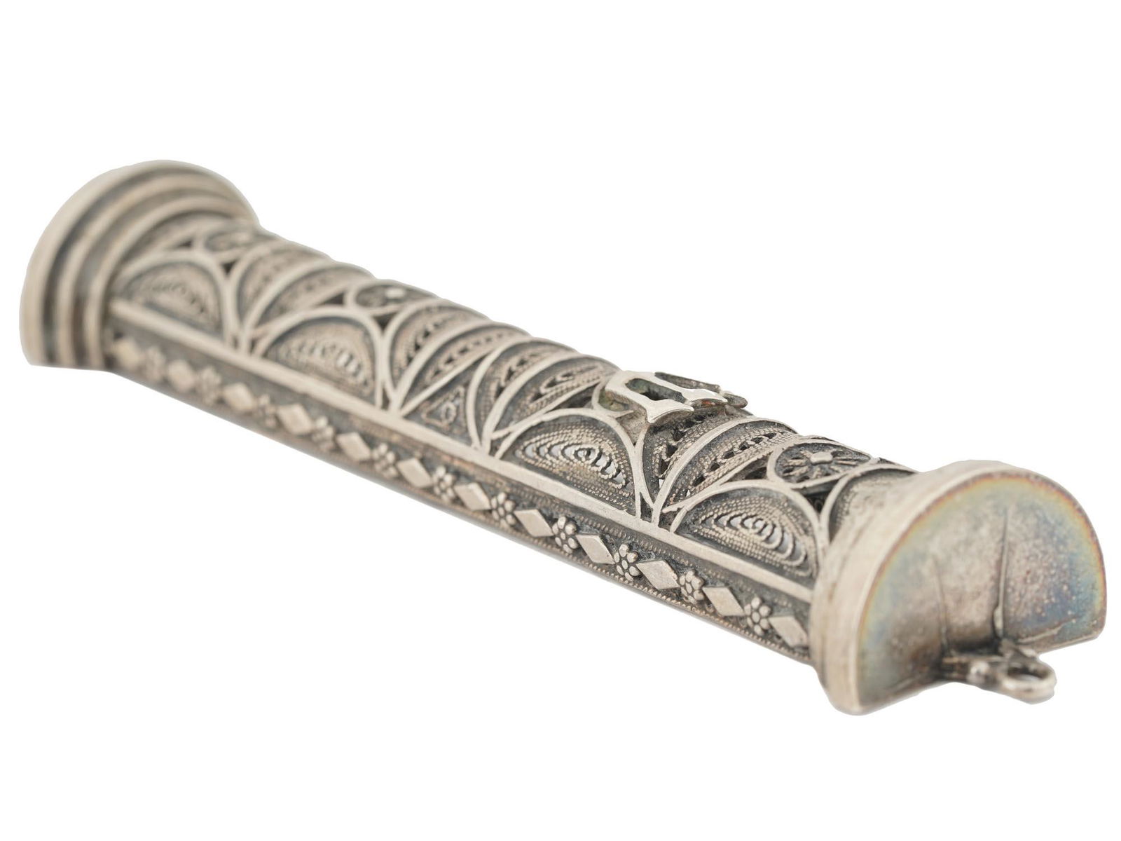 JUDAICA CANNETILLE STERLING SILVER MEZUZAH CASE (1 of 8)