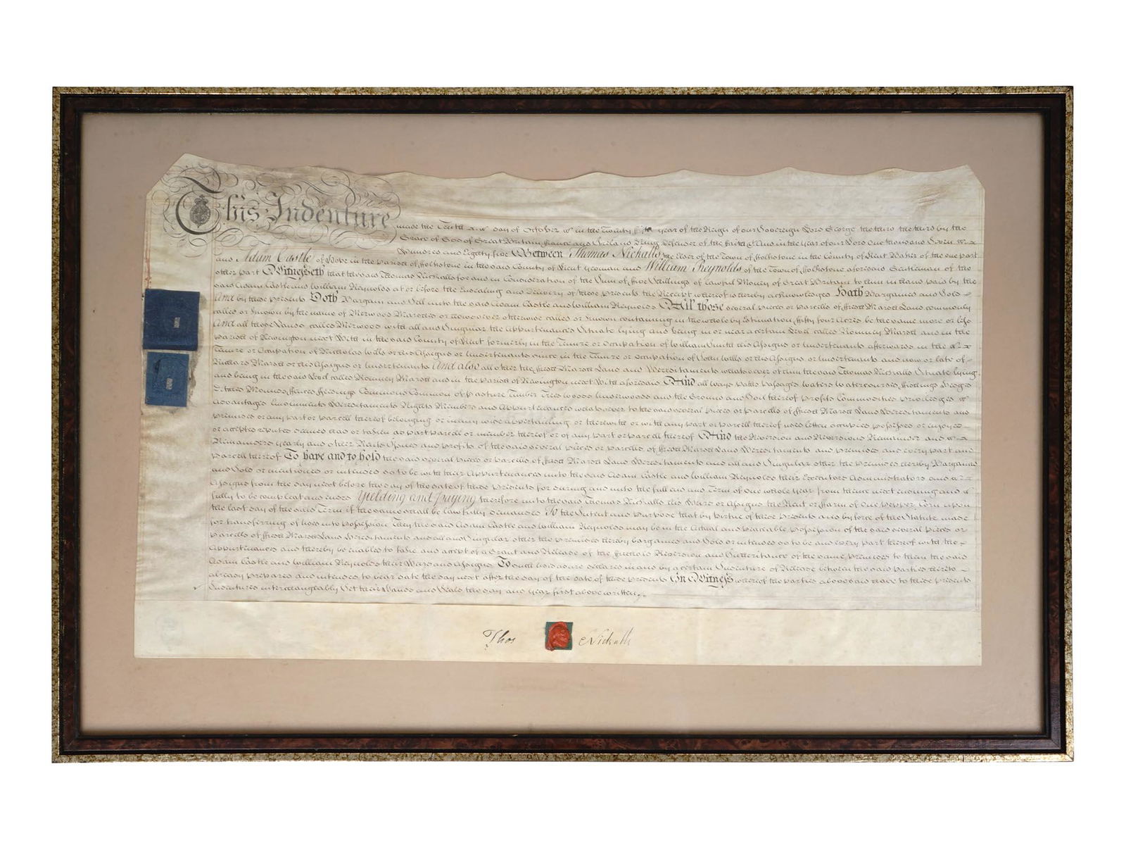 ANTIQUE EARLY 19 C ENGLISH INDENTURE DOCUMENT (1 of 11)