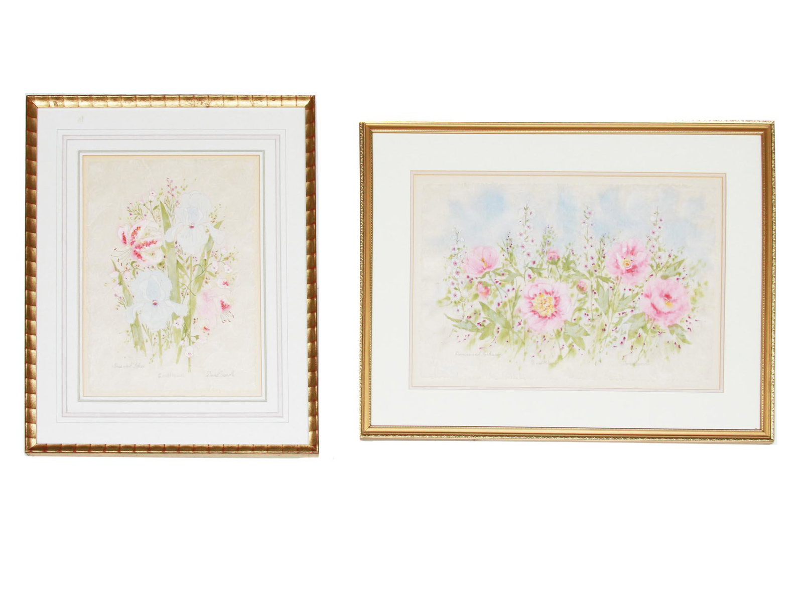 PAIR OF HAND PAINTED LITHOGRAPH BY DAVIS CARROLL (1 of 5)